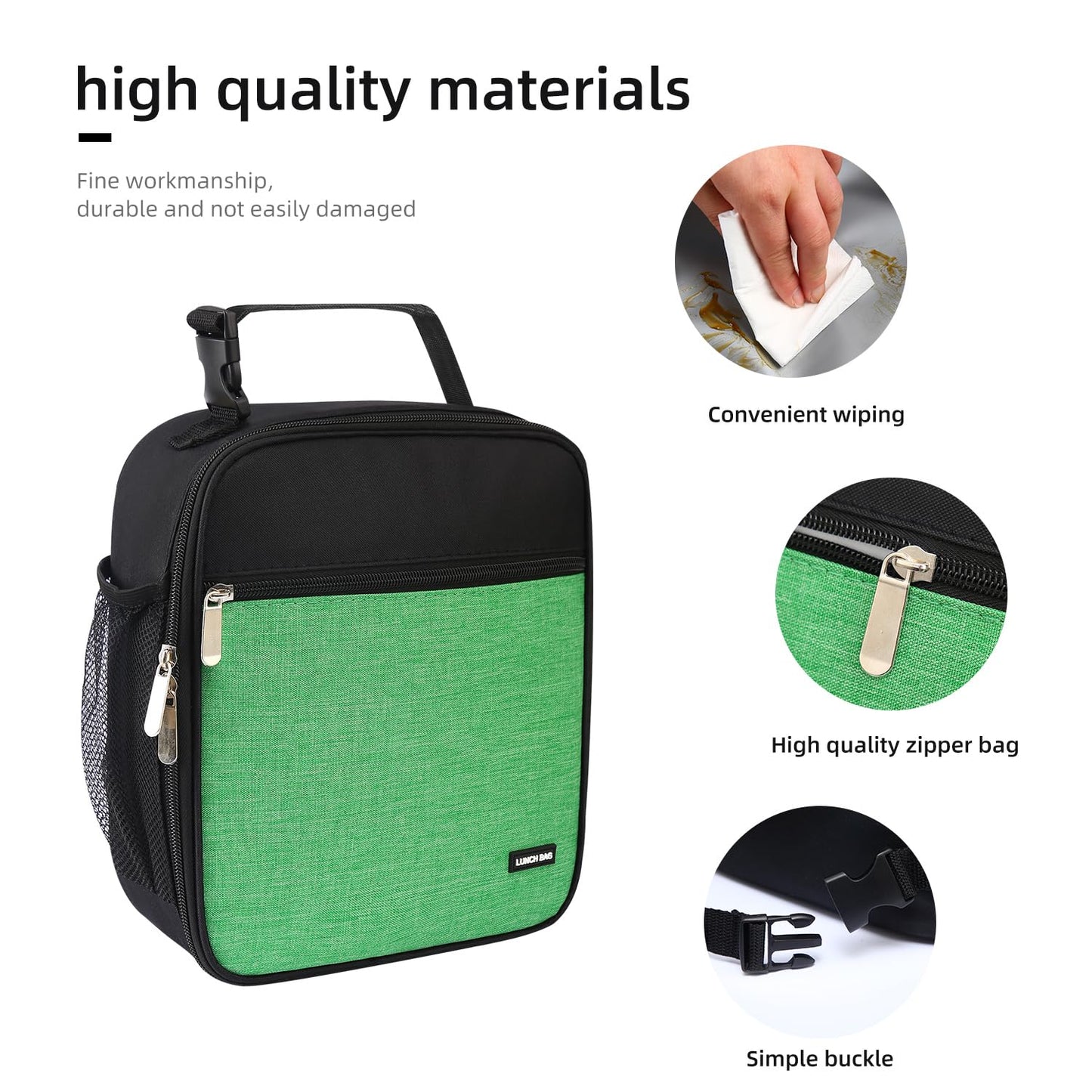 AYEANY Lunch box Lunch bag for men women Lunchbox Lunch bags Insulated Lunch bag Lunch box cooler (Thicken green)