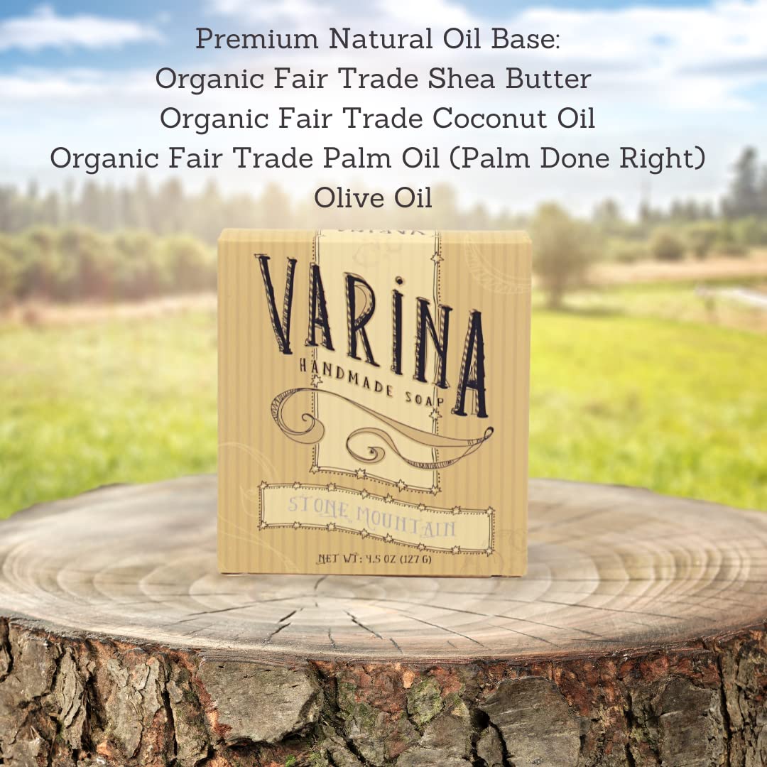 Varina Natural Stone Mountain Bar Soap - Gentle Cleansing for Sensitive Skin, Fresh - 3 Pack