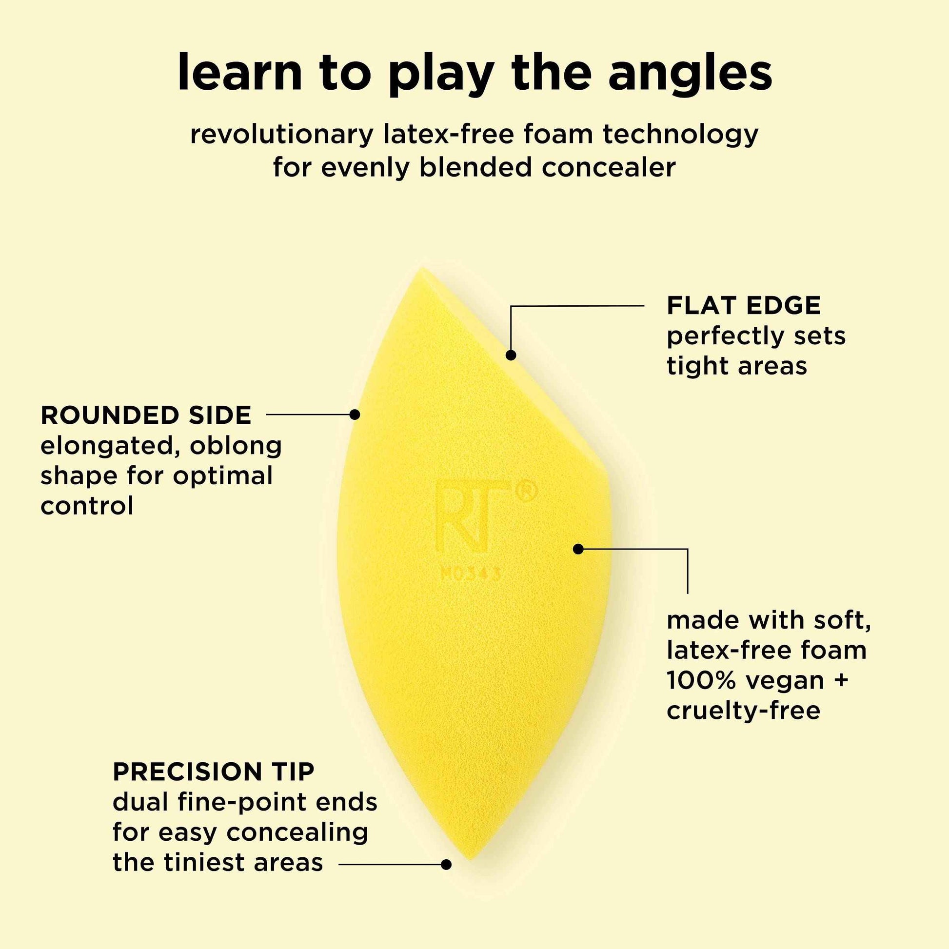 Real Techniques Miracle Complexion Sponge + Concealer Sponge Duo, Makeup Blending Sponges For Foundation & Concealer, Offers Light To Medium Coverage, Natural, Dewy Makeup, Latex-Free Foam 2 Count