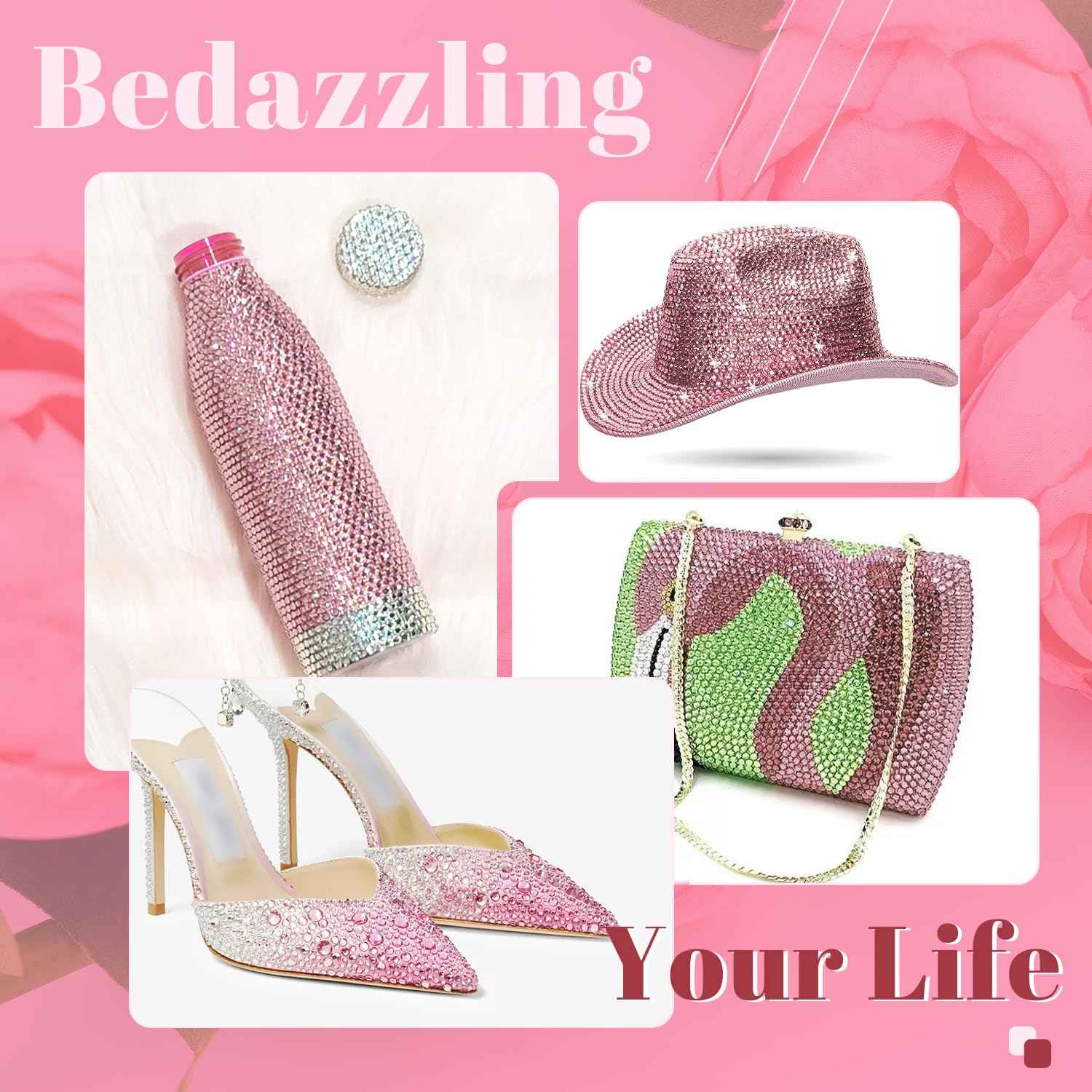 5000PCS 3mm Resin Rhinestones in Bulk (Light Pink), Bedazzling Flatback Crystals Rhinestones for Crafting DIY Nail Decoration, Gems Diomand Charms for Tumbler Shoes Clothing Fabric