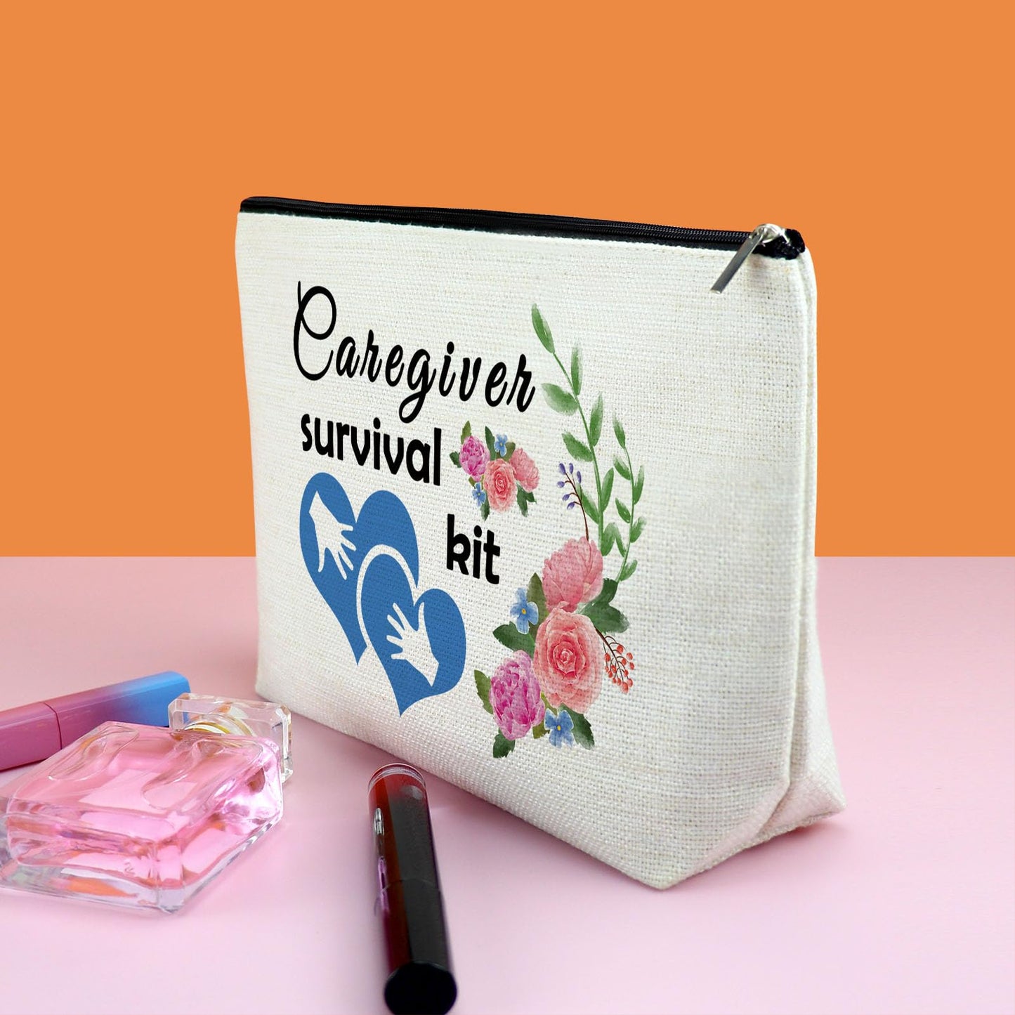 Appreciation Gift for Caregiver Nanny Babysitter Makeup Bag Thank You Gift for Women Cosmetic Bag Christmas New Year Labor Day Gift for Caretakers Nurse Assistant Birthday Gift for Women Her Friend