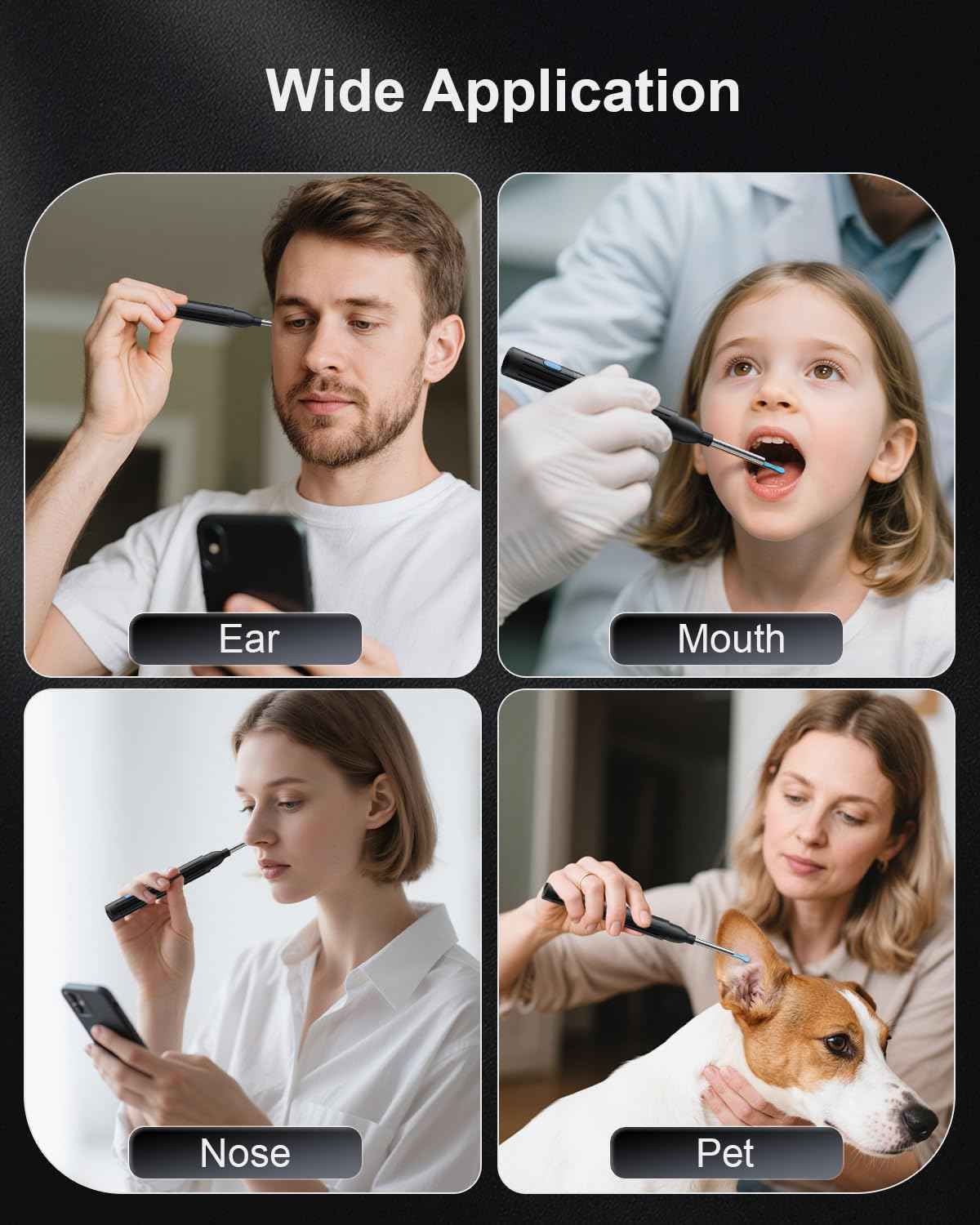 NEATEST Ear Wax Removal Tool with Camera - Ear Cleaner with 1296P HD Otoscope 6 LED Lights 8 Different Earwax Removal Kit Wireless Visual Ear Cleaning Tool for iPhone & Android Phones