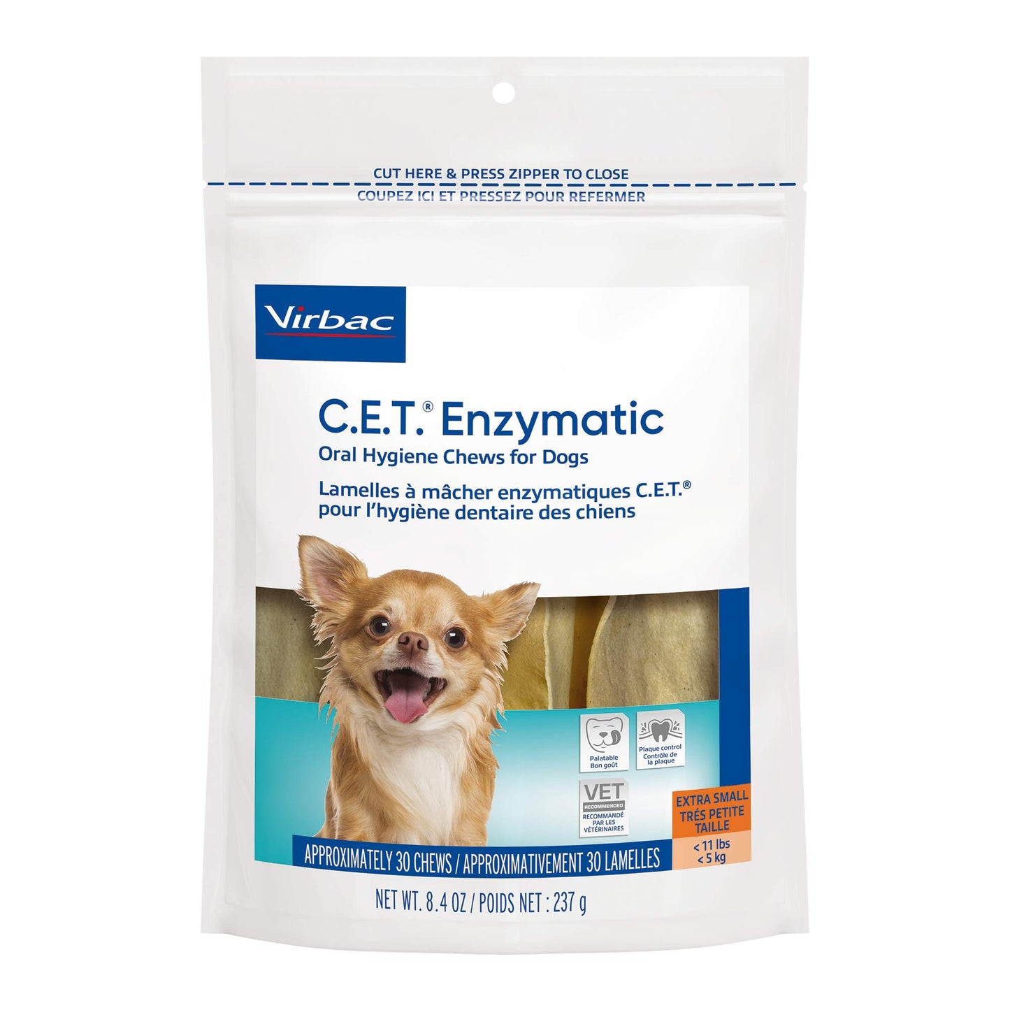 Virbac C.E.T. Enzymatic Oral Hygiene Chews for Dogs Beef 8.4 Ounces