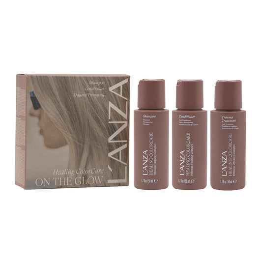 L'ANZA Healing Colorcare Mini Hair Care Kit, Color-Safe Shampoo, Conditioner & Trauma Treatment Leave-In for Dry, Damaged or Treated Hair, Anti-Fade Formula Moisturizes, Adds Vibrance & Shine