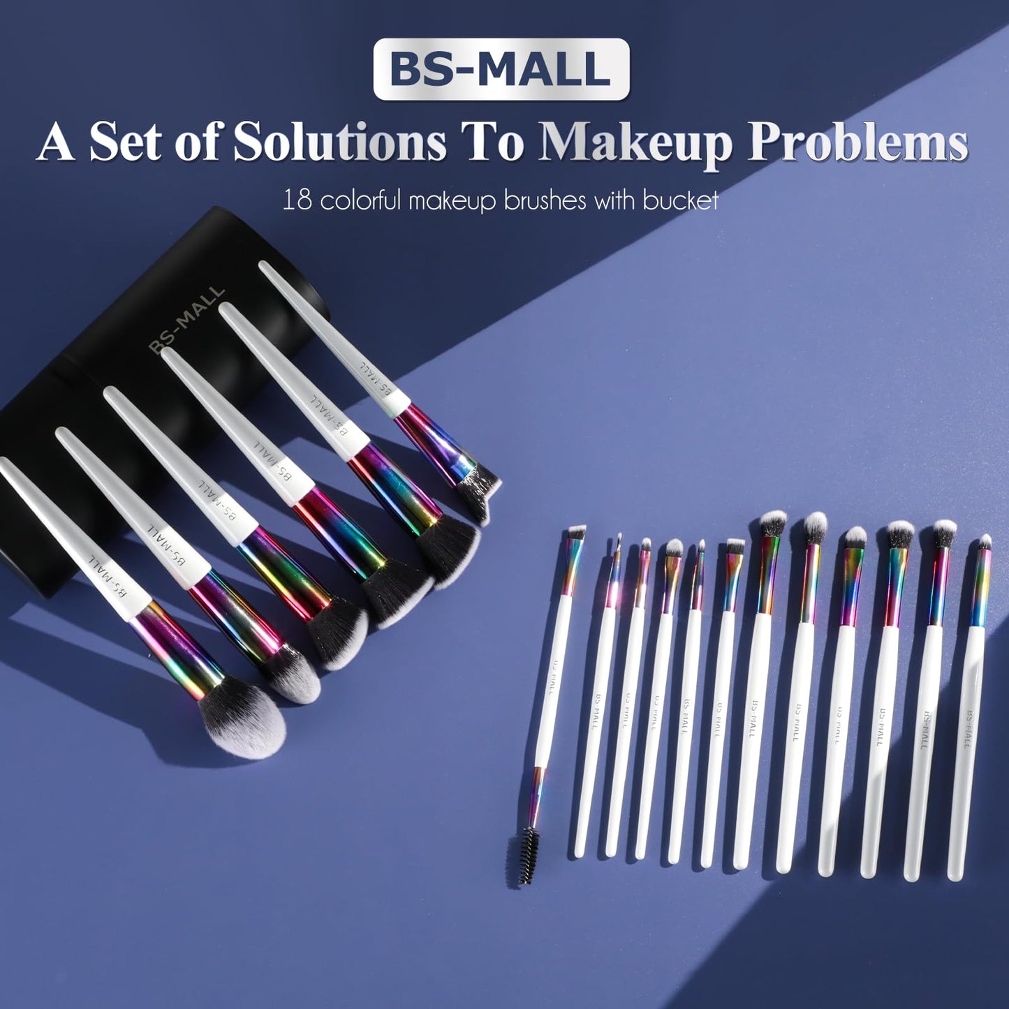 BS-MALL Makeup Brushes Makeup Tools Kit Premium Synthetic Powder Foundation Contour Concealers Lip Brushes Set 18 Pcs