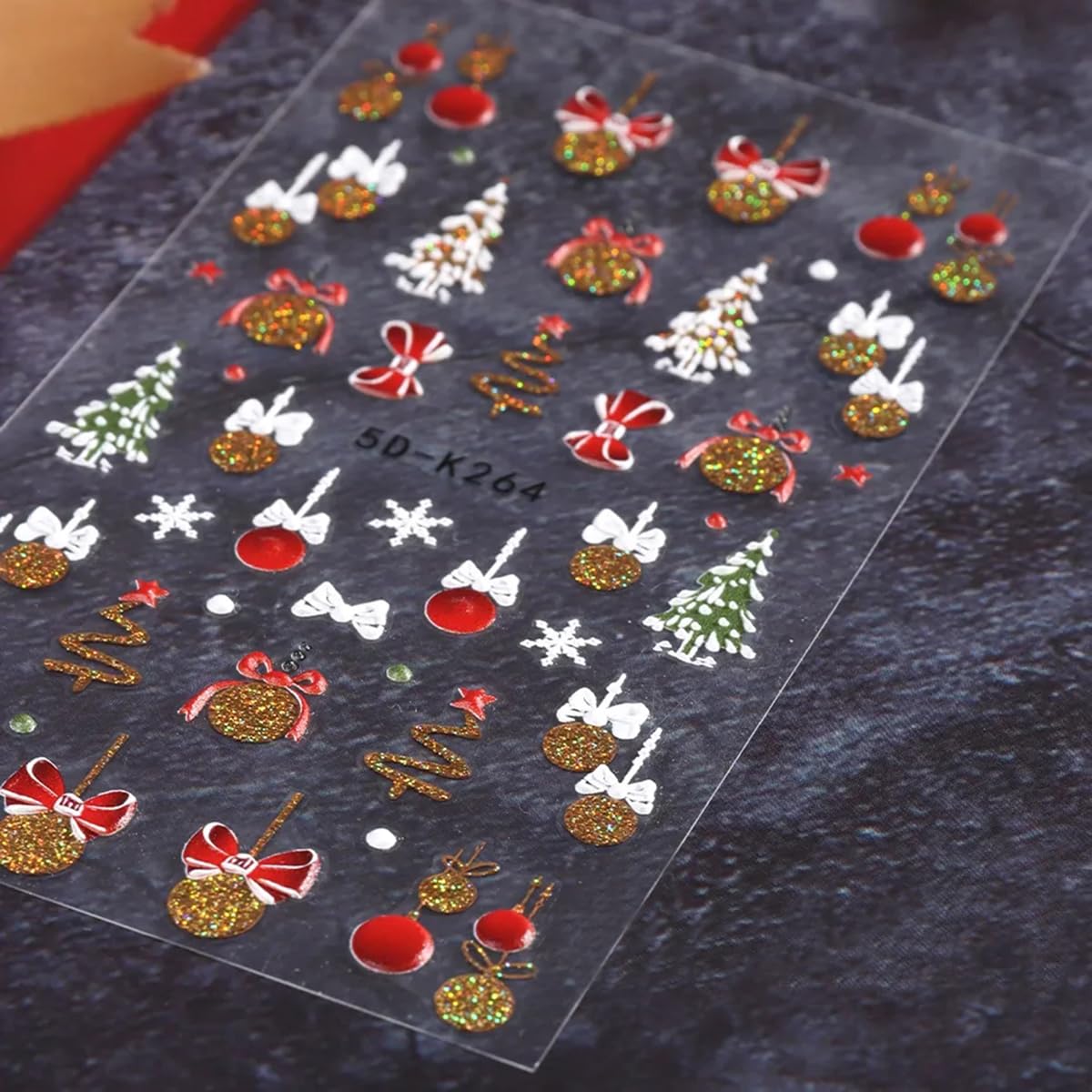 Christmas Nail Art Stickers Winter Snowflake Snowman Nail Decals 5D Acrylic Engraved Nail Stickers Gold Glitter Santa Claus Xmas Tree Christmas Nail Art Supplies Transfer Sticker for Nails Decoration