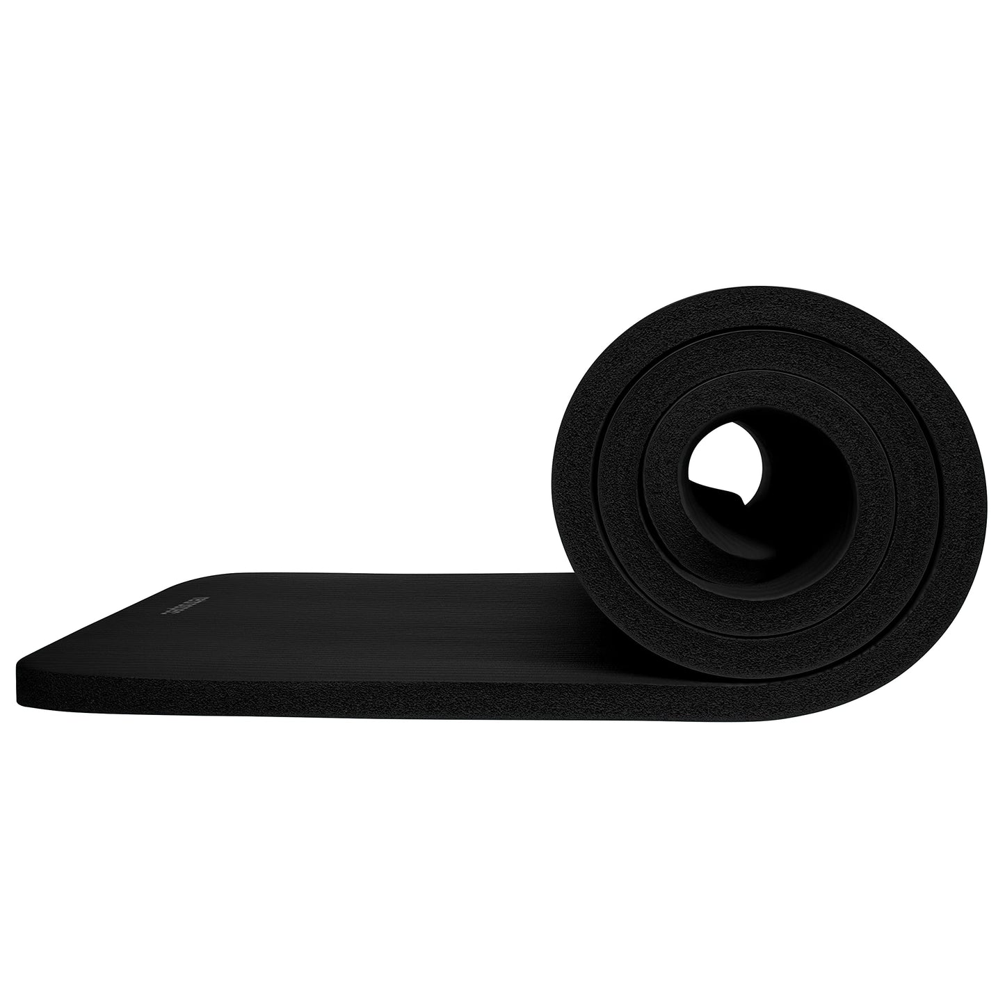 Retrospec Solana Yoga Mat 1" Thick w/Nylon Strap for Men & Women - Non Slip Exercise Mat for Home Yoga, Pilates, Stretching, Floor & Fitness Workouts - Black