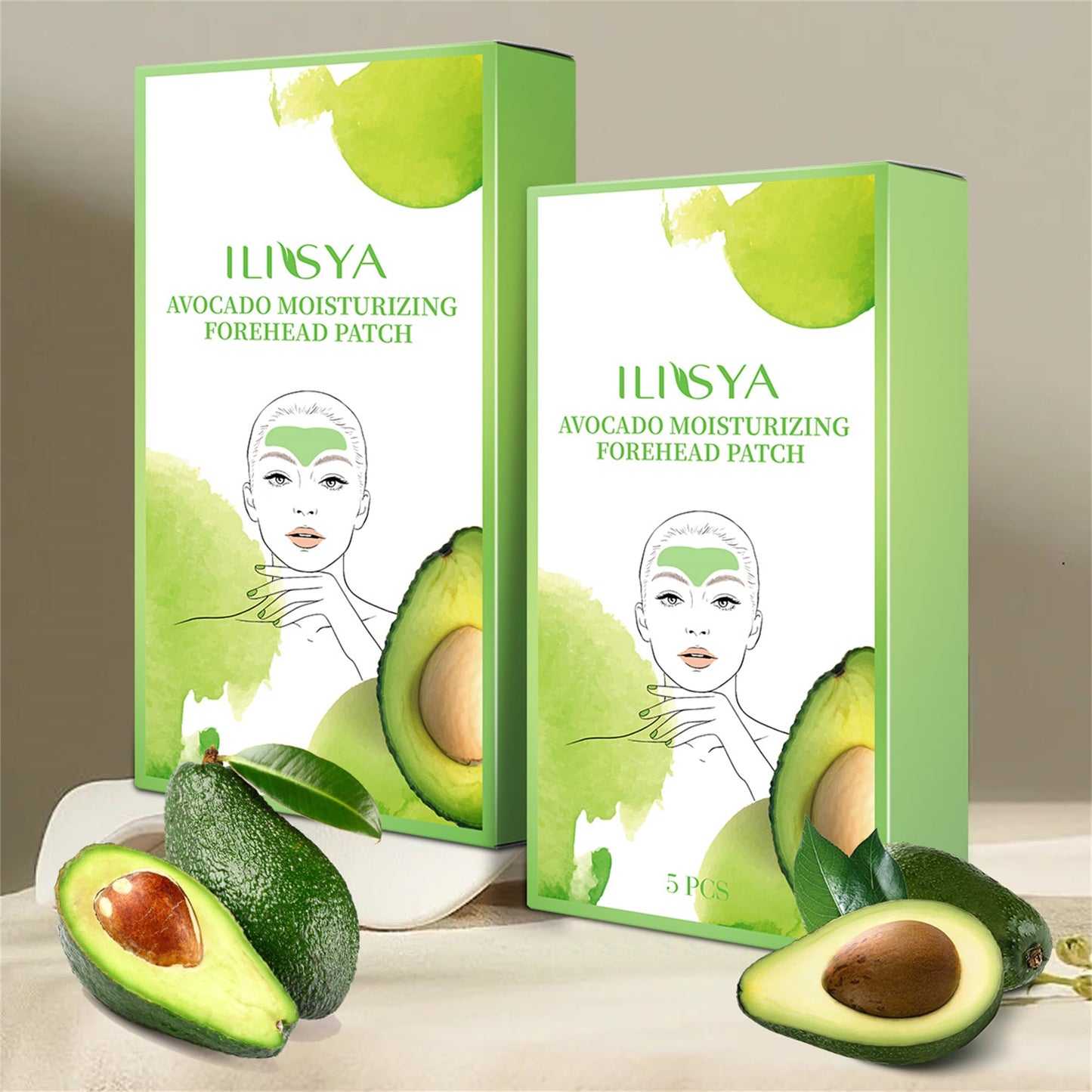 ROUSE Shea Butter Forehead Patches Smooth Forehead Collagen Mask Moisturizing Avocado Forehead Stickers