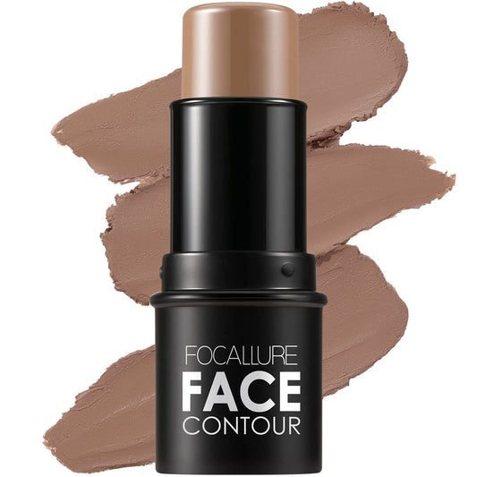 FOCALLURE Cream Contour Stick, Matte Bronzer Stick, Professional Face Shaping & Contouring Stick Makeup, Easy to Apply with Buildable Coverage, Long Lasting & Sweatproof, MOCHA