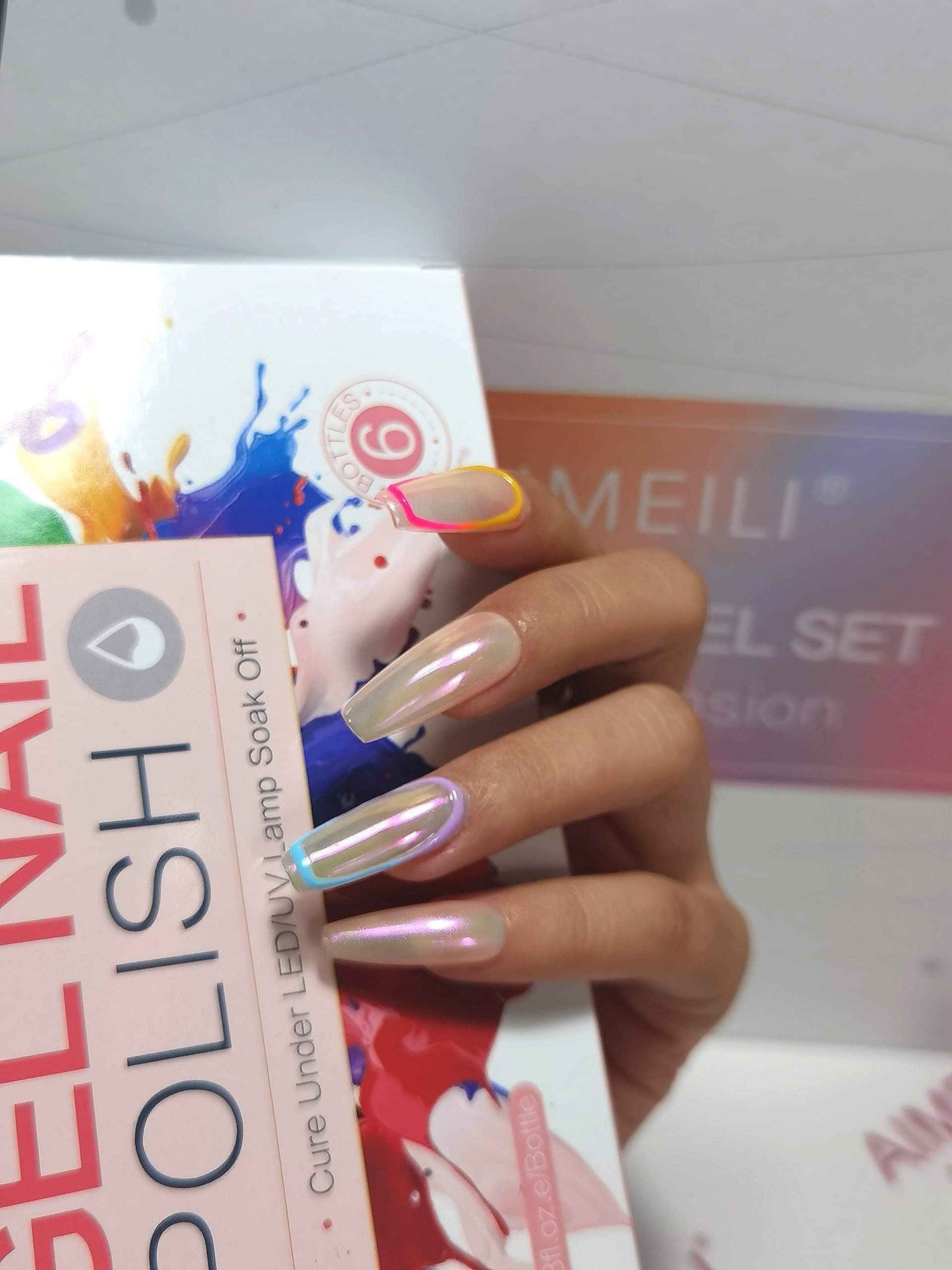 AIMEILI Builder Base Clear Sheer Color Gel, Builder Base and No Wipe Top Set