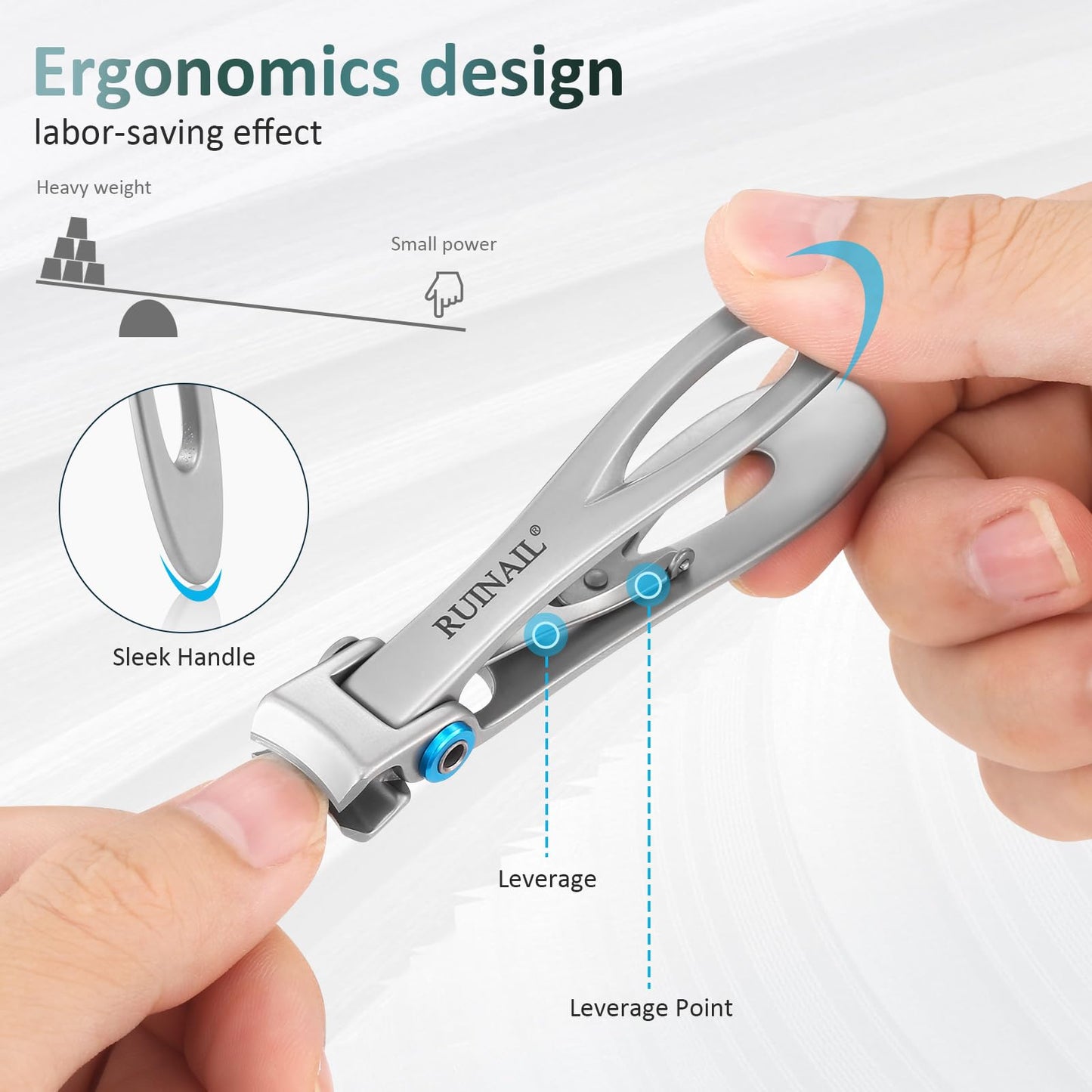 Nail Clippers for Thick Toenails 17mm Extra Wide Jaw Opening Nail Clippers Large Toenail Fingernail Nail Clipper Nail Cutter with File Tin Boxed for Men Women Seniors (Silver)