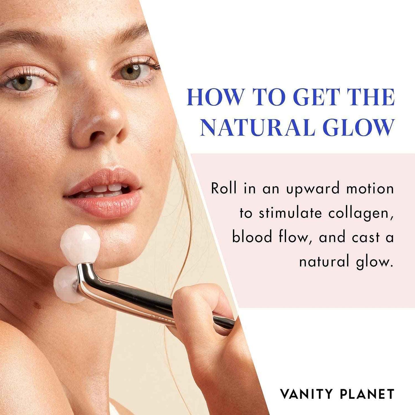 Vanity Planet Defina Contour and Define Massaging Roller - Facial Roller Helps Stimulates Blood Flow and Helps Reduce Fine Lines - Unique V-Shaped Design for Cooling Precision