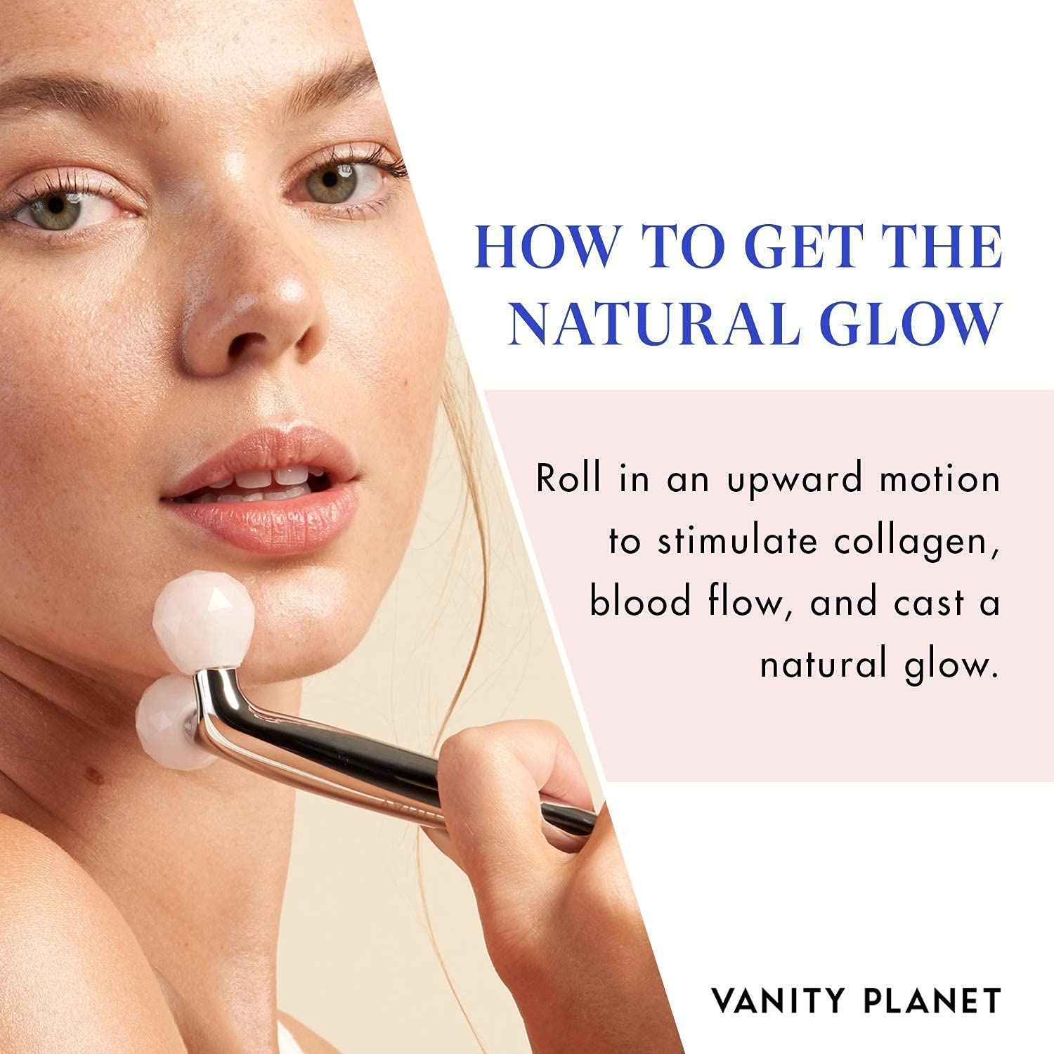 Vanity Planet Defina Contour and Define Massaging Roller - Facial Roller Helps Stimulates Blood Flow and Helps Reduce Fine Lines - Unique V-Shaped Design for Cooling Precision