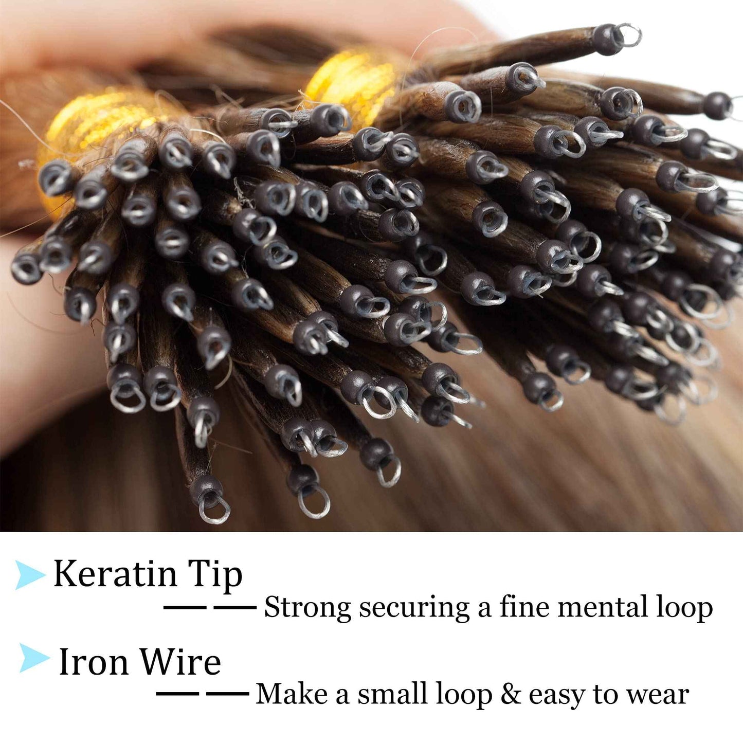 SEGO Nano Tip Hair Extensions Human Hair Balayage Nano Ring Beads Pre-bonded Seamless Highlight Extensions for Women 1g/strand 50g/pack -16 Inch /4P27 Medium Brown&Dark Blonde