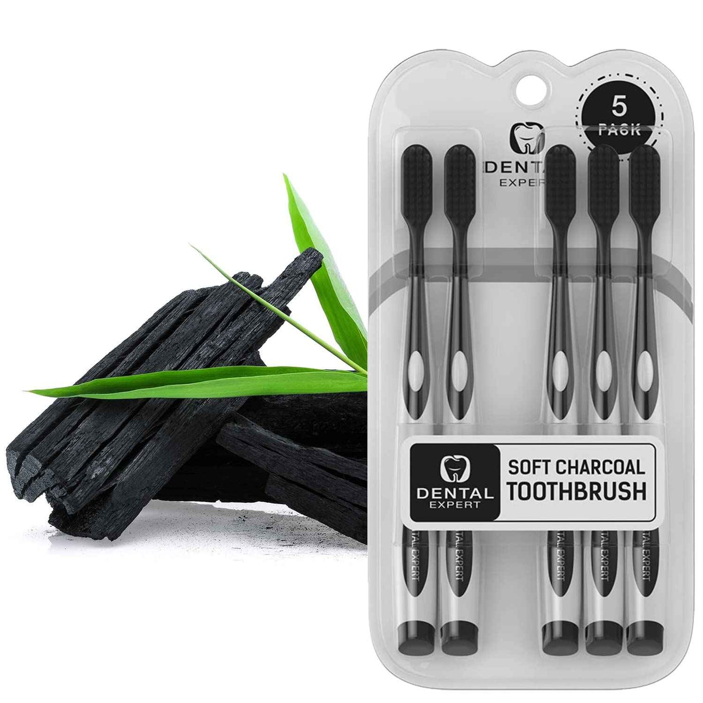 Soft Toothbrushes for Adults - Black Charcoal Toothbrush Ultra Soft for Sensitive Gums - Teeth Whitening Brush for Adults & Children [Extra Family Pack] Super Soft Tip Bristles