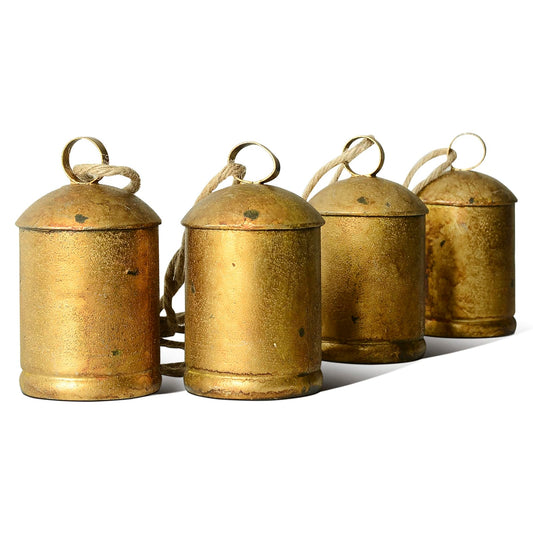 Christmas Tree Cow Bell Christmas Decorations Old Finish Christmas Bell Ornaments for Christmas Bell Garland Fireplace Christmas Decorations Indoor, Outdoor Christmas Decorations for Doors Windows