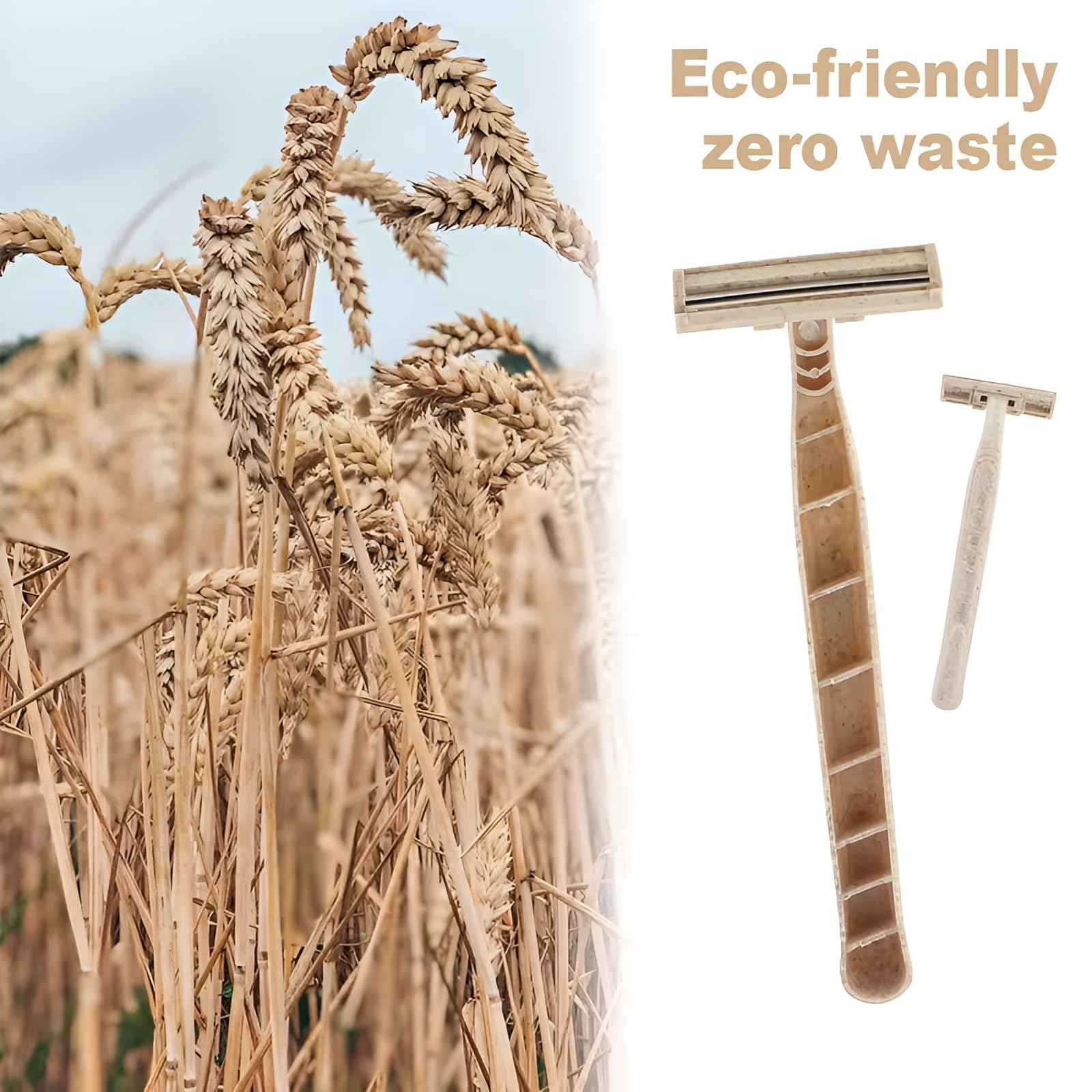 Disposable Razors Bulk for Men & Women – Twin Blade Unisex Shavers – Eco-Friendly, Biodegradable, Non-Toxic, Made from Recycled Wheat Straw (Pack of 2) (100)