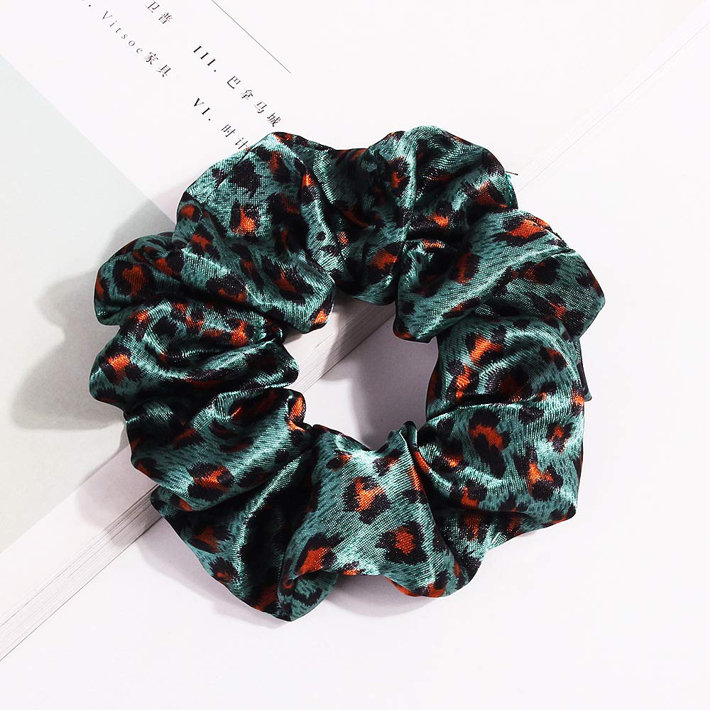 6 Pack Women's Animal Style Leopard Print Hair Scrunchies Cheetah Scrunchie Leopard Hair Ties Chiffon Ponytail Holder Elastic Bobbles (6 PCS Leopard Scrunchy A)