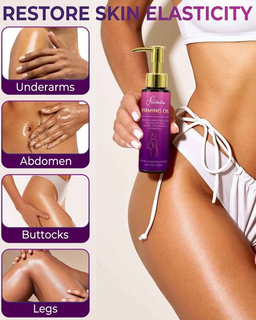 Body Firming Oil, 3.4 FL OZ Body Oil After Shower – With 790,000ppm Tightening Oil(Grape Seed Jojoba Sweet Almond) &10,000ppm Hyaluronic Acid – Fast-Absorbing For Hydrating Full Body, Lavender