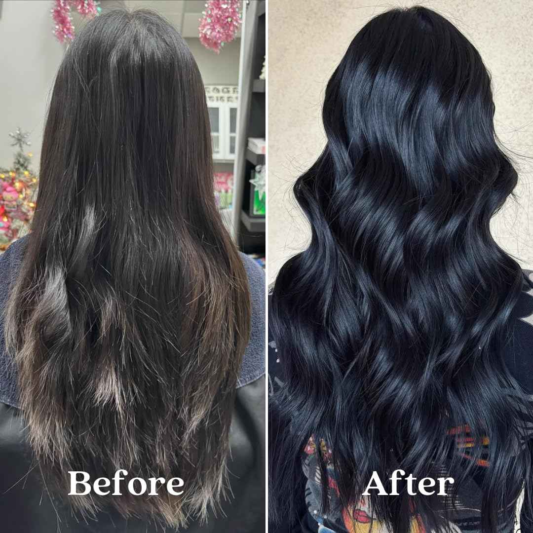 Pallure Color Pigment Refresher Mask Shine Kit, Semi Permanent Hair Color Depositing Conditioner, 8.5 Oz Jet Black