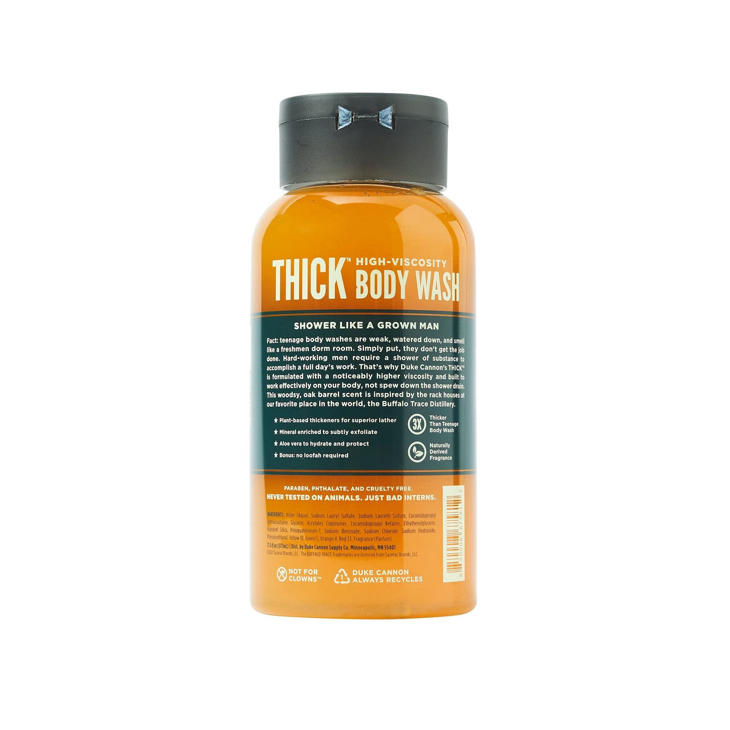 Duke Cannon Supply Co. THICK High-Viscosity Body Wash for Men Smells Like Bourbon Oak Barrel Multi-Pack - Premium Ingredients, Plant-Based Thickeners, Superior Lather, Exfoliating, 17.5 Fl Oz (3 Pack)