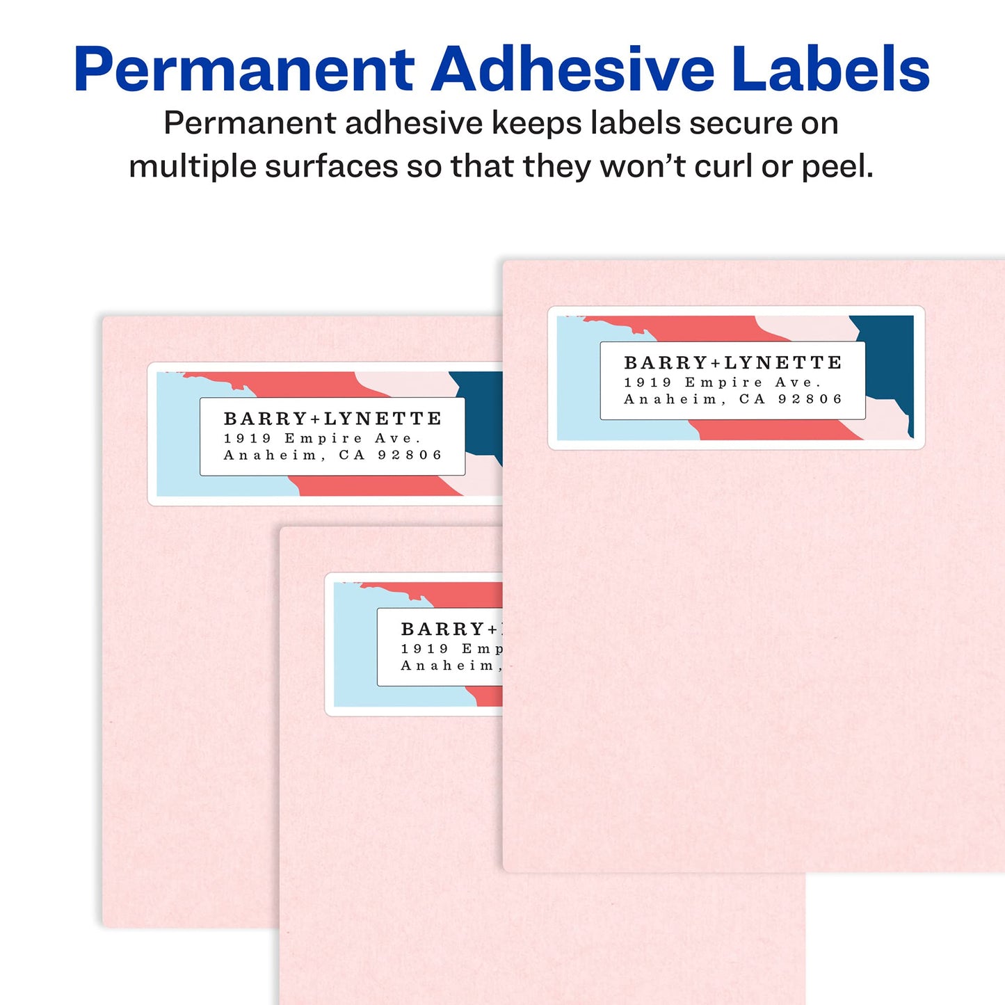 Avery Address Labels with Sure Feed for Inkjet Printers, 1 x 2-5/8, 3,750 Labels, Permanent Adhesive (5 Packs 8160)