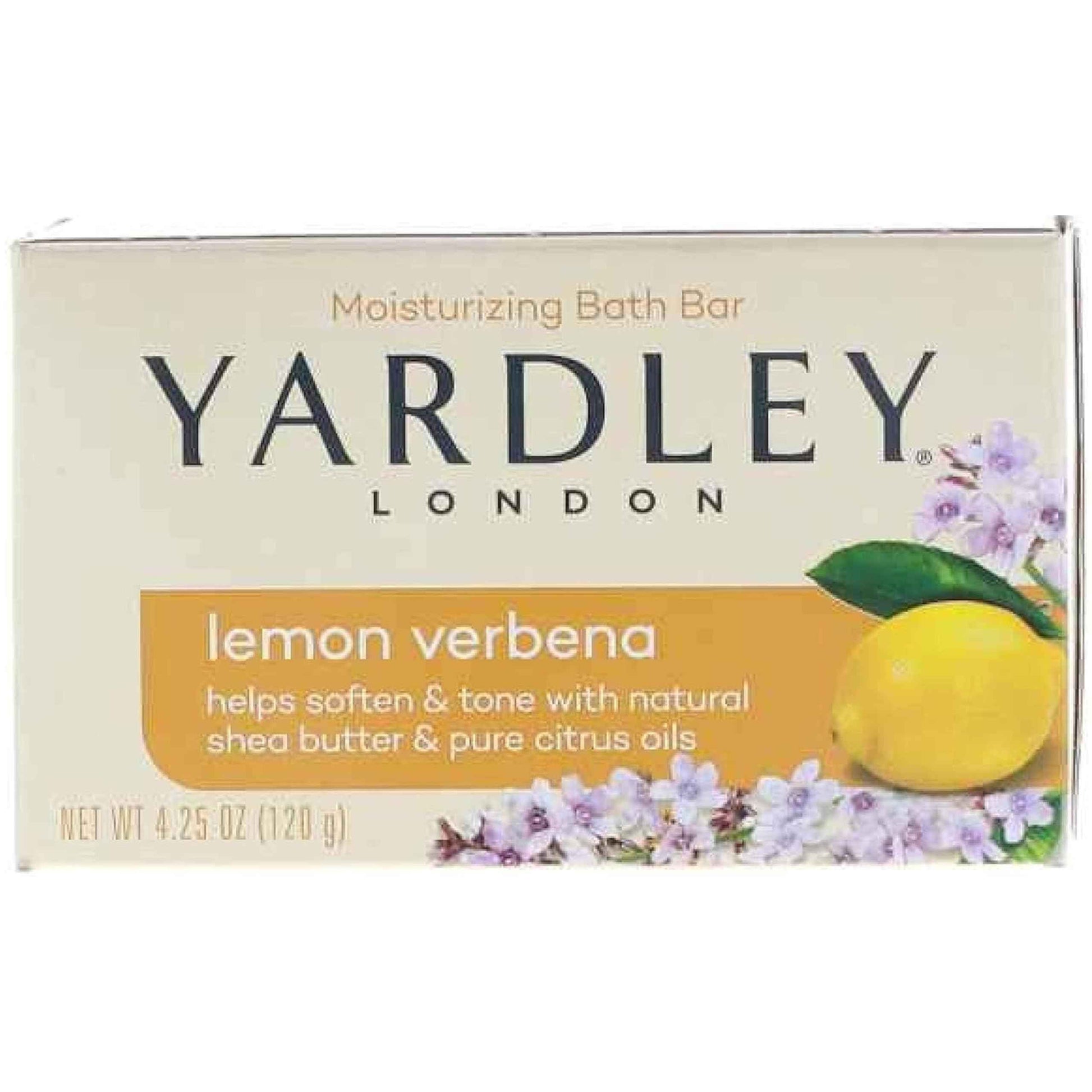 Yardley London Lemon Verbena with Shea Butter & Pure Citrus Oil Moisturizing Bar 4.25 ozr (Pack of 10)