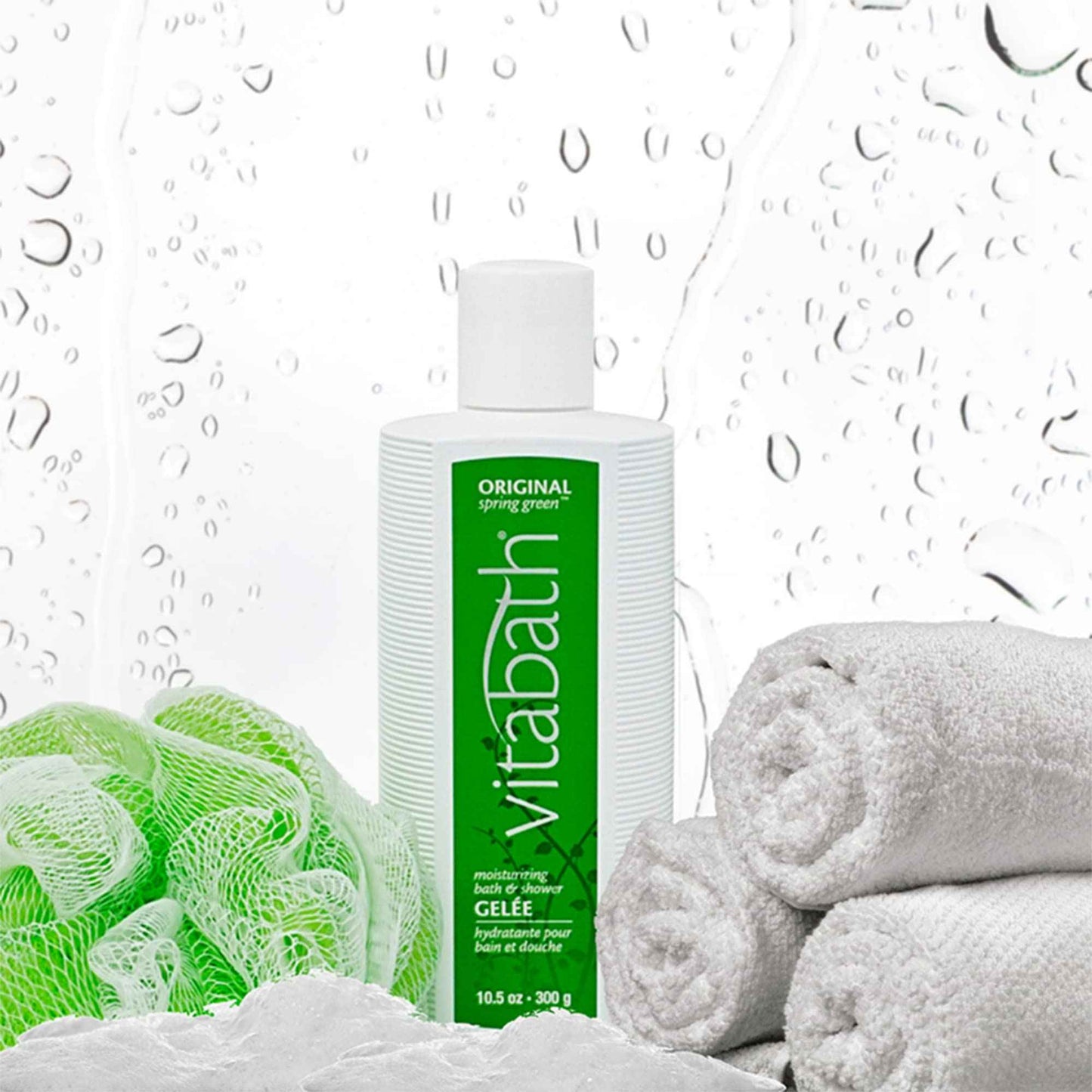 Vitabath Original Spring Green Moisturizing Bath & Shower Gel Wash Intoxicating Botanical Skin Rejuvenation, Hydrating Dry Skincare, Body Cleanser & Foaming Gelee - 10.5 oz