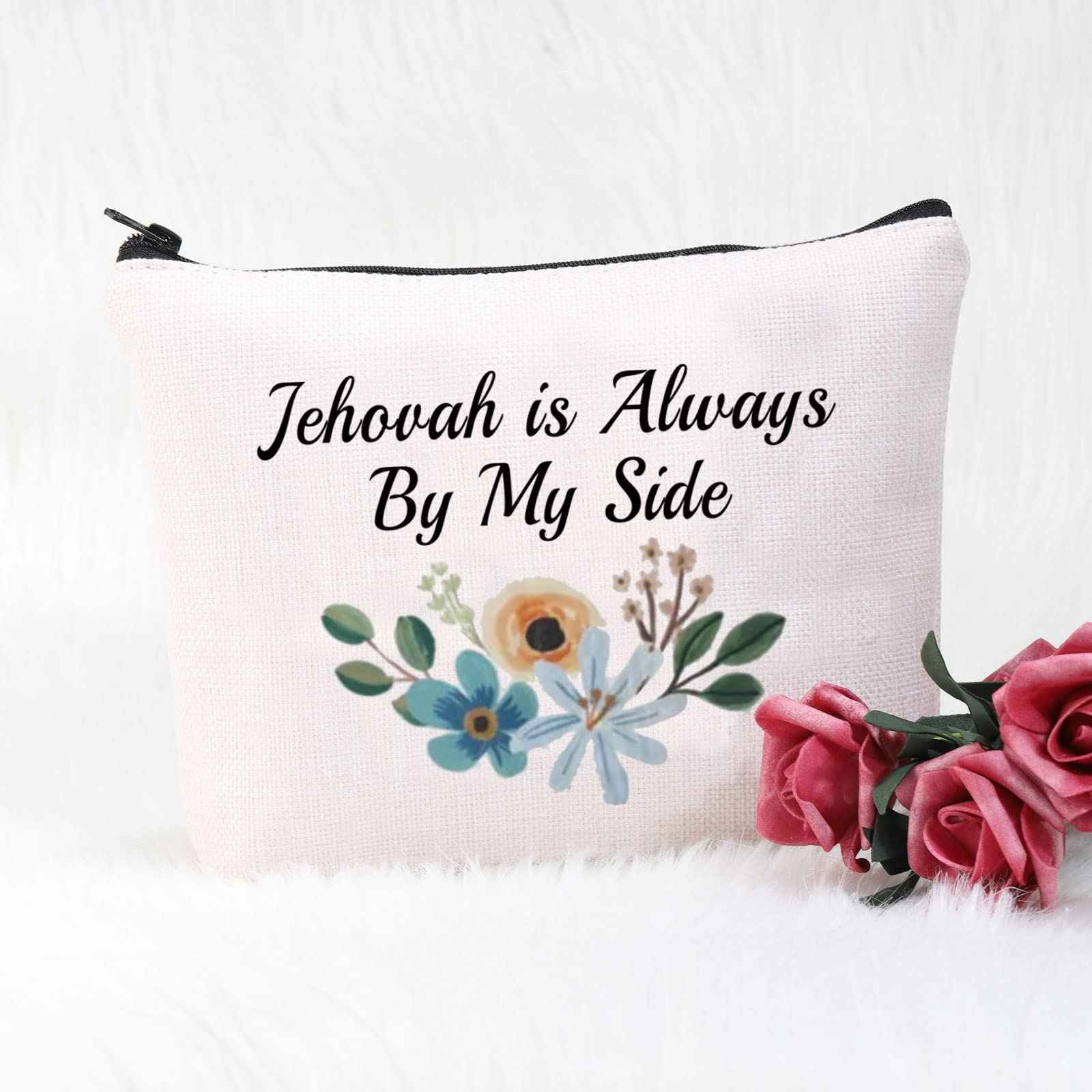 POFULL JW Baptism Gift Jehovah is Always By My Side Cosmetic Bag JW Pioneer Gifts (Jehovah By My Side)