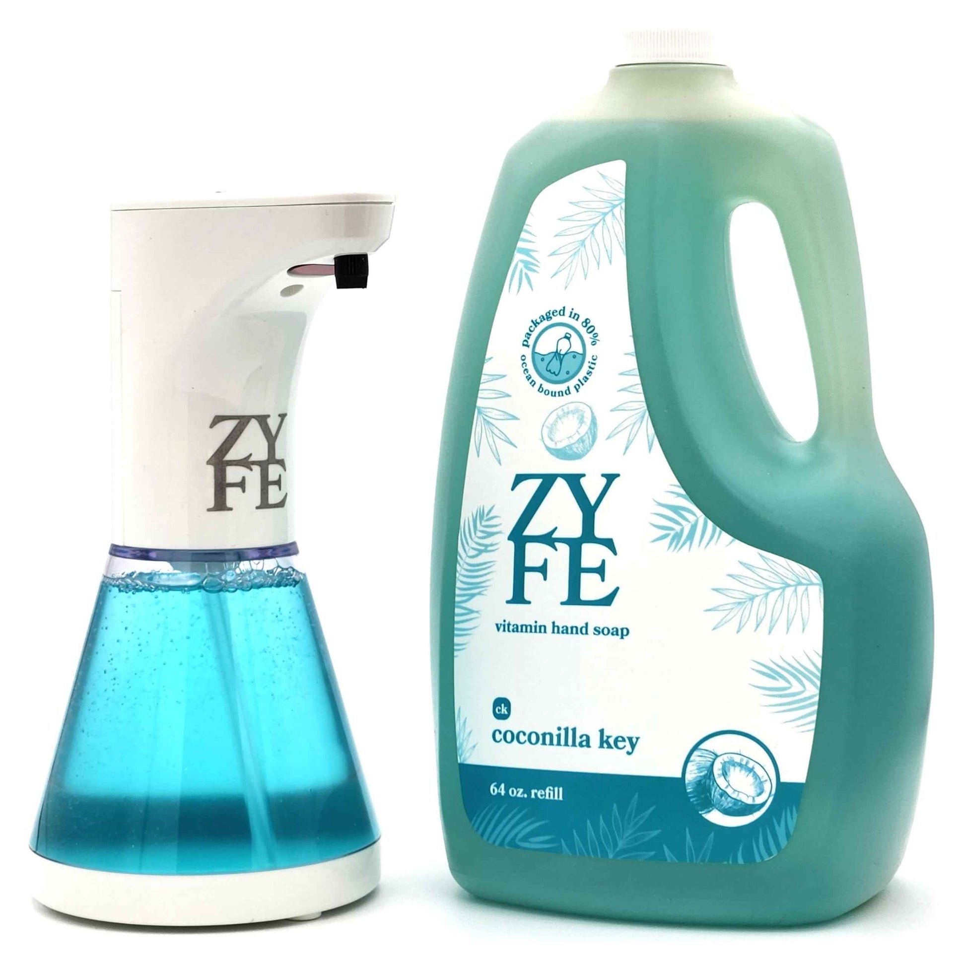 Hygienic and Eco-Friendly Bundle - Automatic Hand Soap Dispenser with 64oz Coconilla Fragrance Refill - Touch-Free, Luxury Hand Care Set for Home and Office