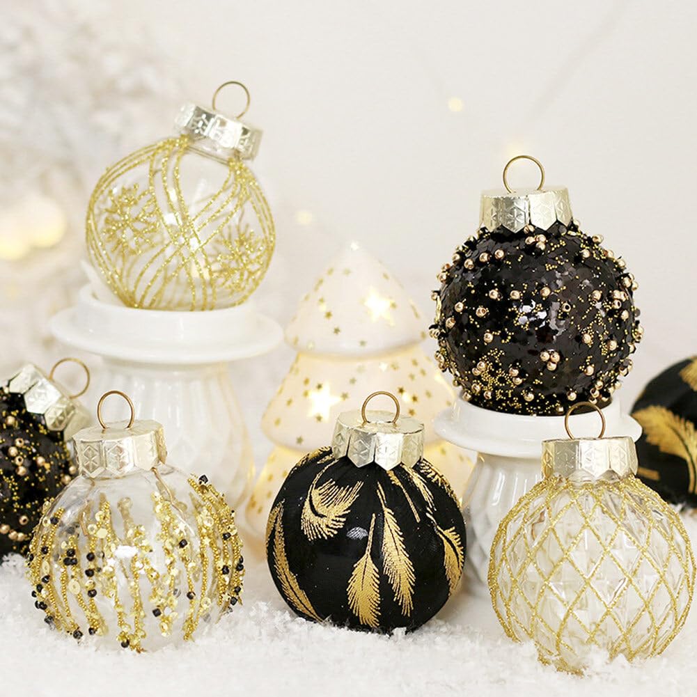 25Pcs Christmas Ornaments Sets 2.36” Christmas Ball Ornaments Christmas Tree Ornaments Shatterproof Xmas Balls Bulbs for Holiday Wedding Party Christmas Tree Decoration（Golden White）