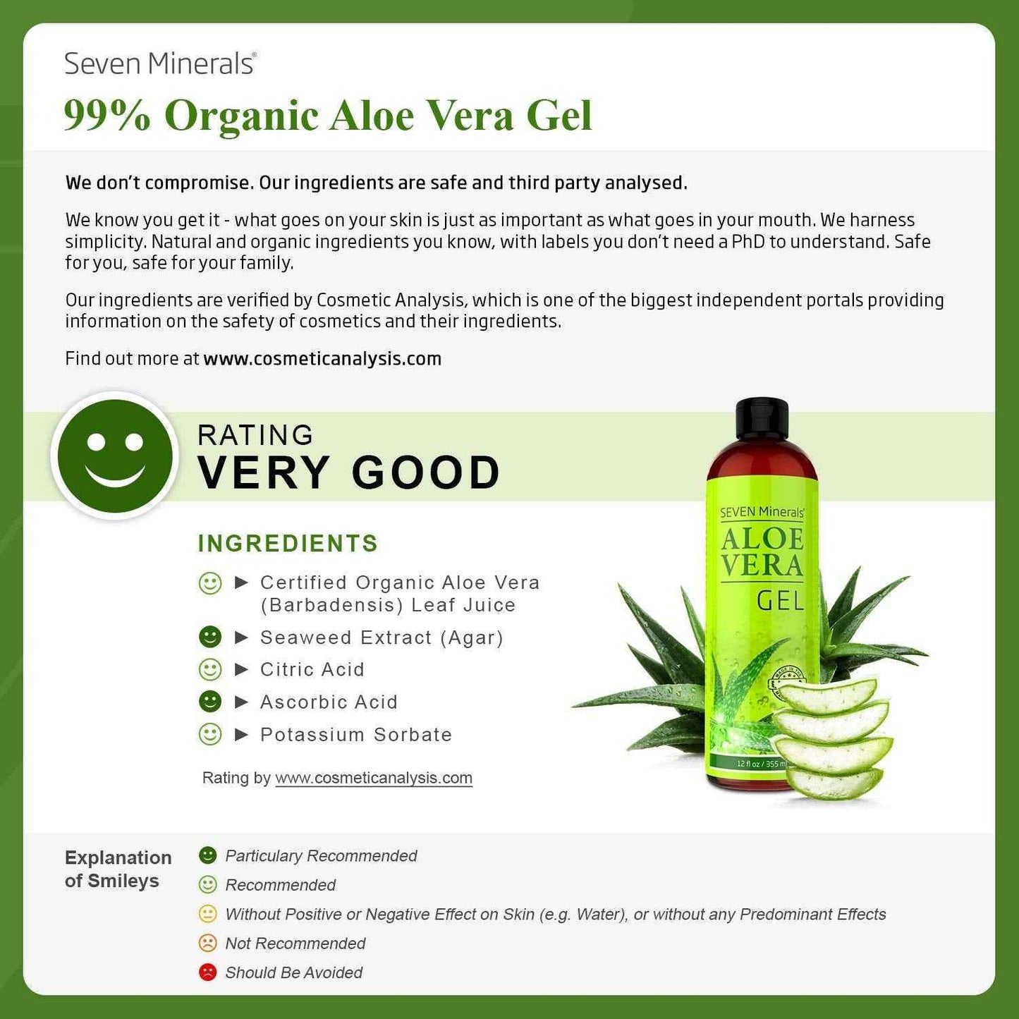 Seven Minerals EWG Verified Castile Soap and Organic Aloe Vera Gel