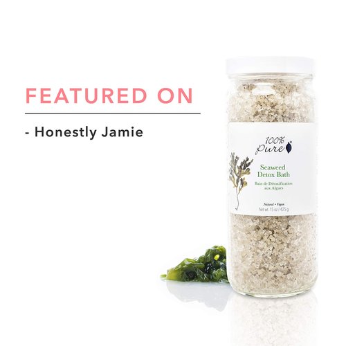 100% PURE Seaweed Detox Bath Soak, Bath Salts for Relaxation, Made with Eucalyptus Essential Oil, Spa Kit for Home, Bath Soak with Essential Oils - 15 Oz