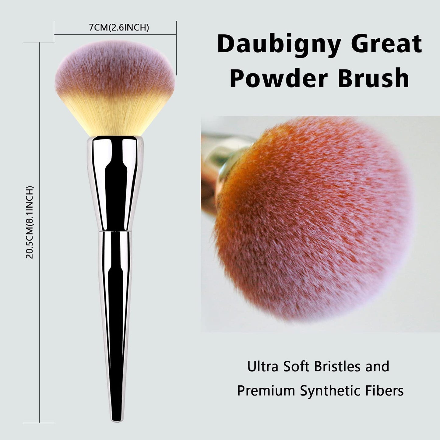 Foundation Brush,Daubigny Large Powder Brush Flat Arched Premium Durable Kabuki Makeup Brush Perfect For Blending Liquid,Cream and Flawless Powder,Buffing, Blending,Concealer …