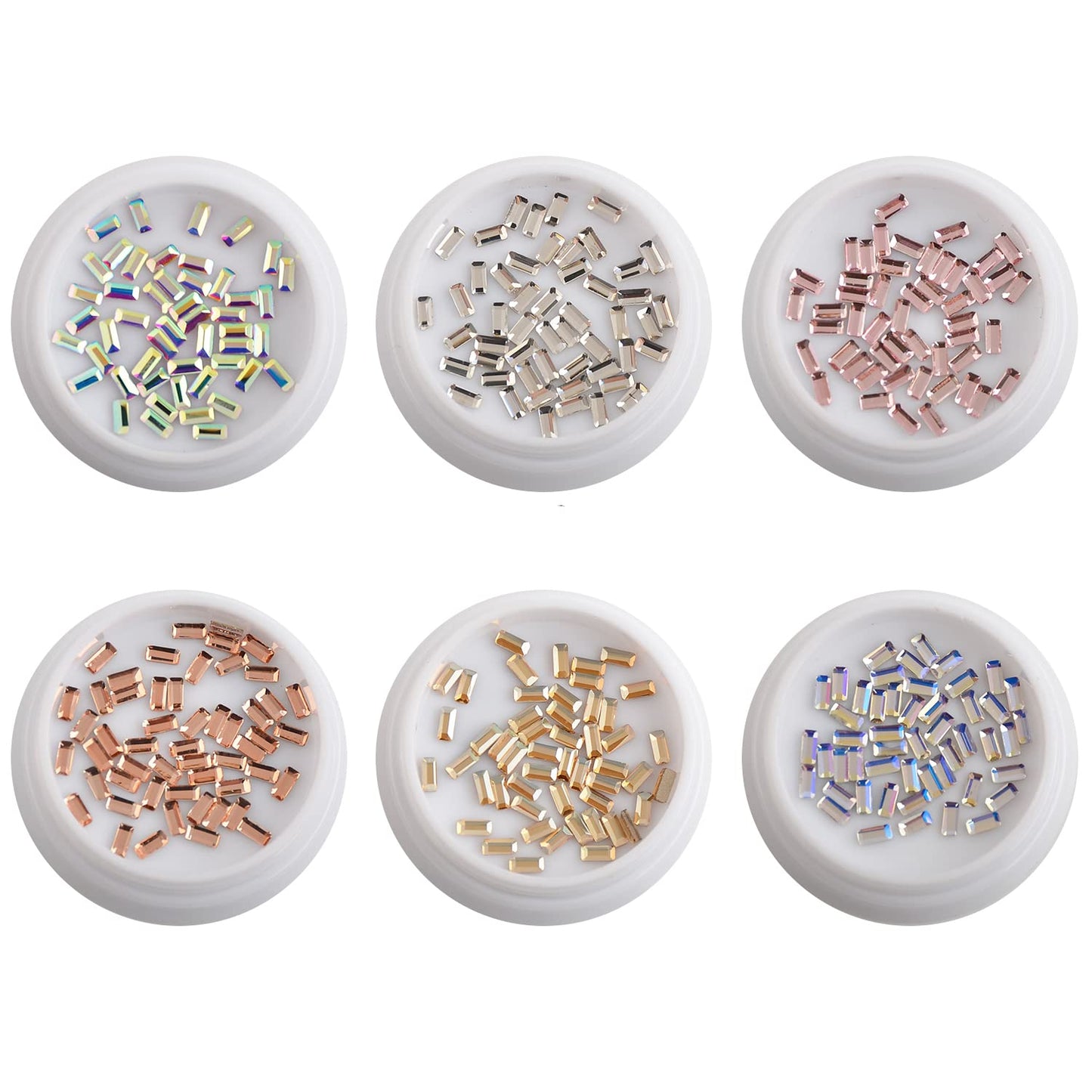 Katfan 300Pcs Nail Charms for DIY Acrylic Flatback Nail Art Rhinestone 3D Nail Charms Square Rhinestone Crystals Design Nail Art Decorations Nail Art Accessories Nail Supplie Jewelry