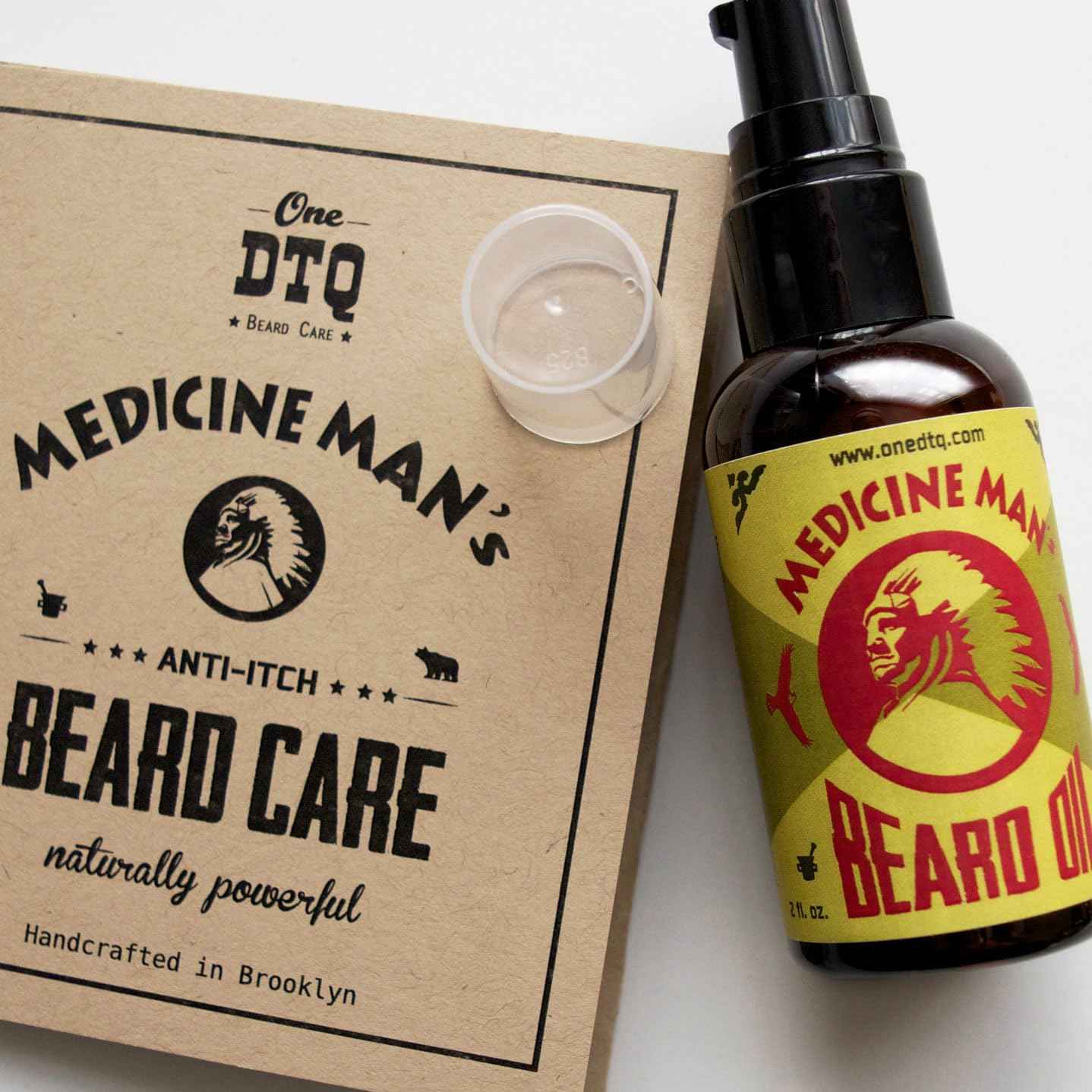 OneDTQ Medicine Man's Anti-itch Beard Oil 2 FL OZ - 100% Natural & Organic Leave-In Conditioner for Men