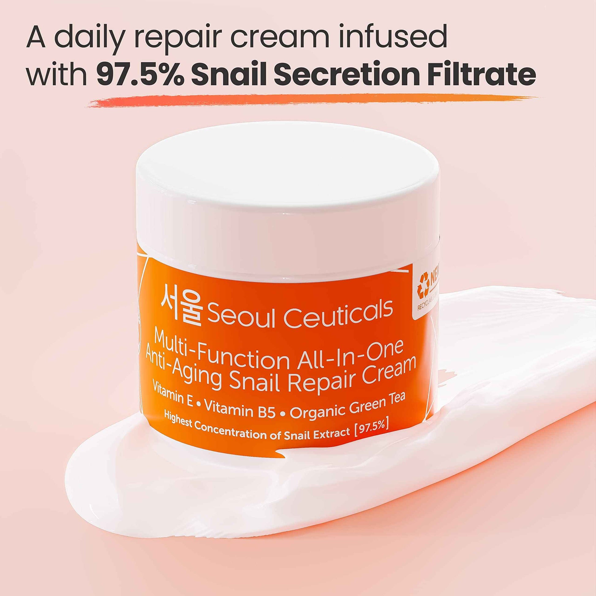 SeoulCeuticals Korean Skin Care Set - Contains Snail Cream Moisturizer + Korean Jelly Mask - This Potent Korean Skincare Set Provides Healthy, Youthful & Glowing Skin