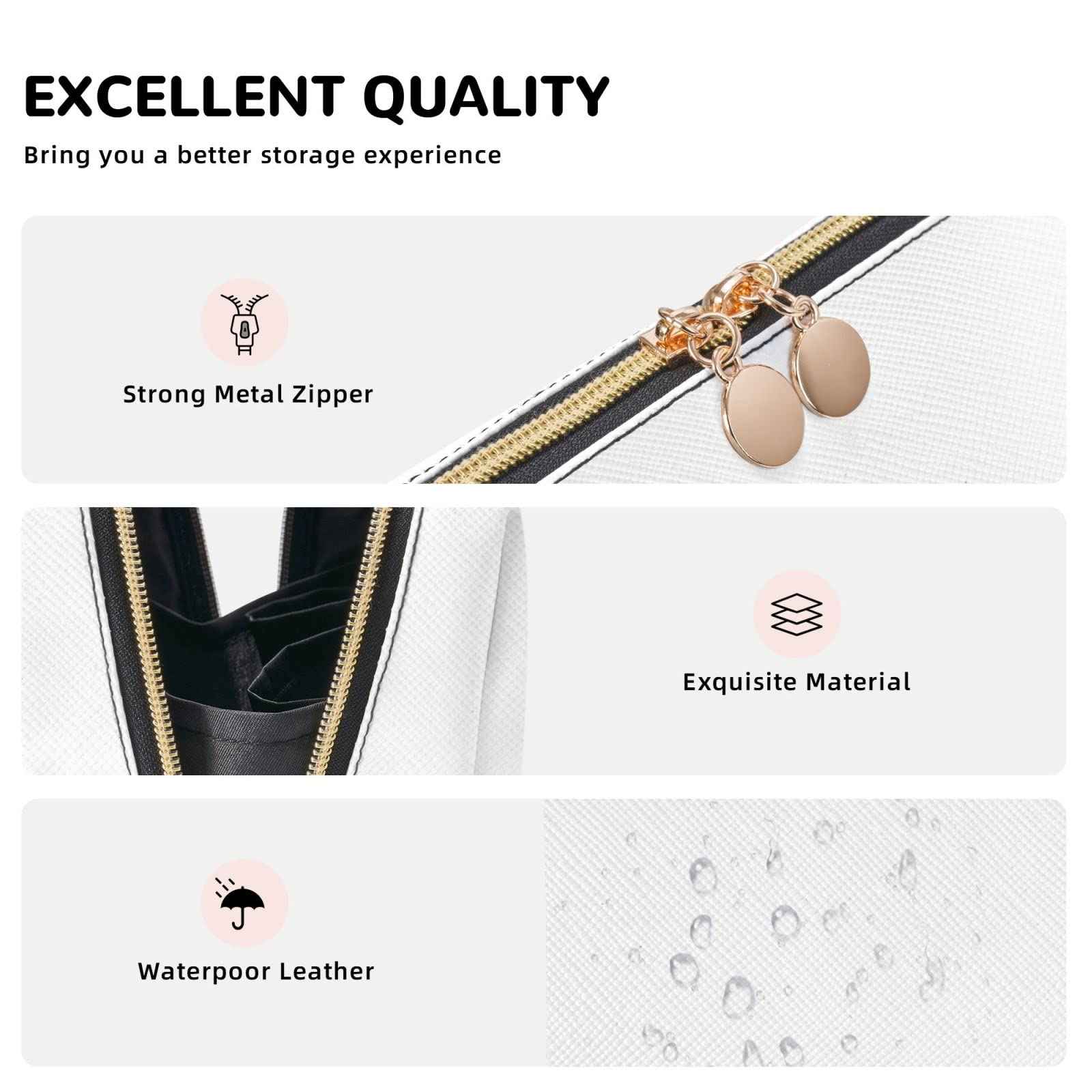 Novgift Maltese Stained Dog Breed Glass Art Leather Makeup Bag Travel Cosmetic Bag For Women Large Capacity Makeup Pouches