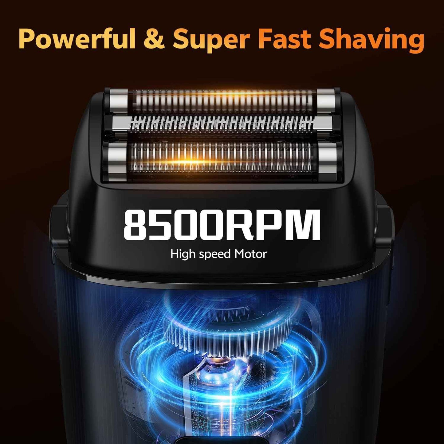 Foil Shavers for Men, Electric Razors for Close Shaving Face with High Speed 3 Floating Blade Heads, USB C Fast Rechargeable Foil Shaver IPX7 Waterproof Wet Dry Travel Locked/Led Display