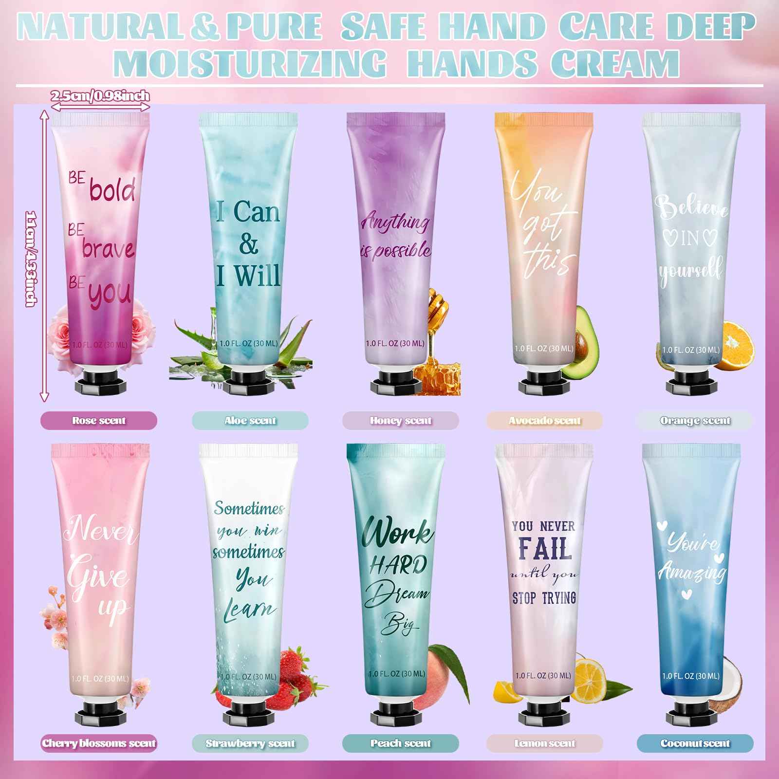 30 Pack Christmas Employee Appreciation Team Gift Bulk Travel Size Hand Cream Inspirational Natural Fragrance Hand Lotion Xmas Winter Thank You Gift for Women Teacher Nurse Coworker Staff Baby Shower