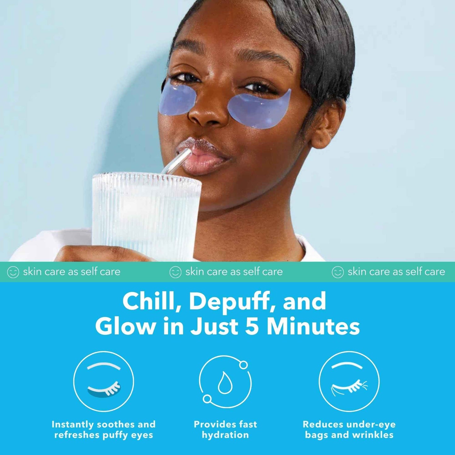 Patchology Serve Chilled On Ice Firming Under Eye Mask Patches with Peptides, Cloudberry Oil & Bakuchiol – Hydrogel Patches for Dark Circles, Puffiness, Fine Lines – Ideal Travel Essential - 15 Pairs