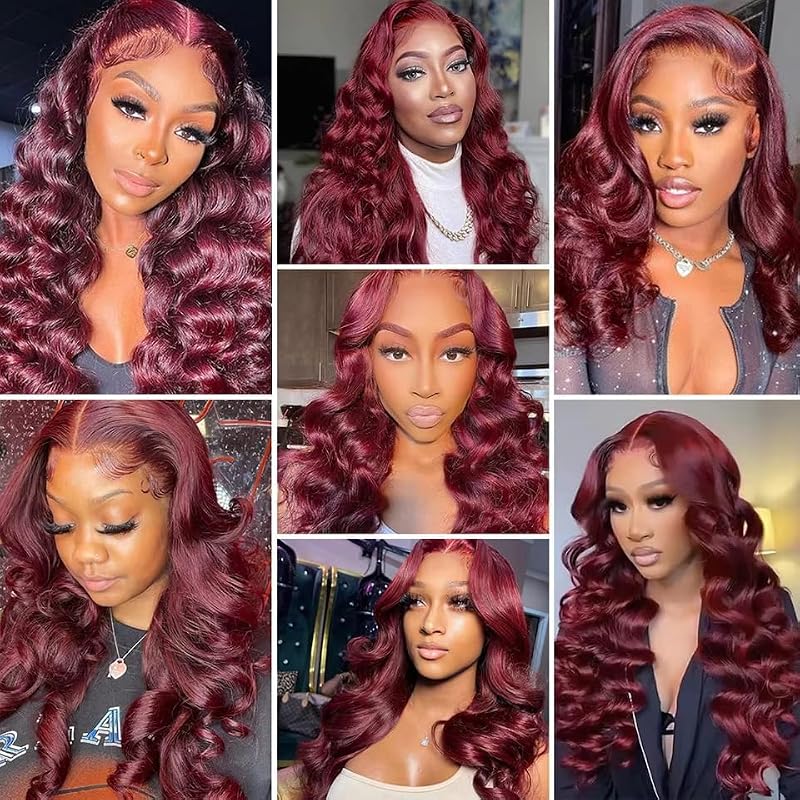 #99J Burgundy Loose Deep Wave Human Hair Bundles 3pc