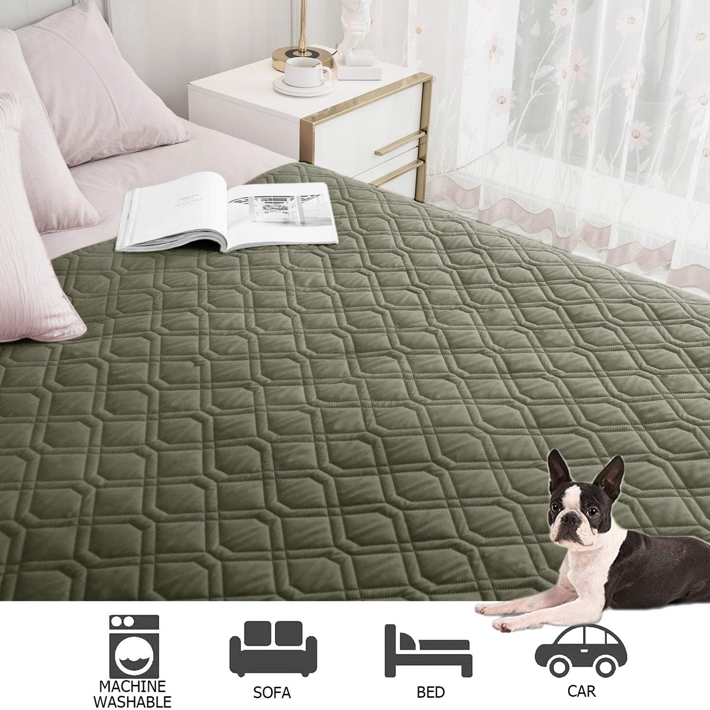 Ameritex Waterproof Dog Bed Cover Pet Blanket for Furniture Bed Couch Sofa Reversible