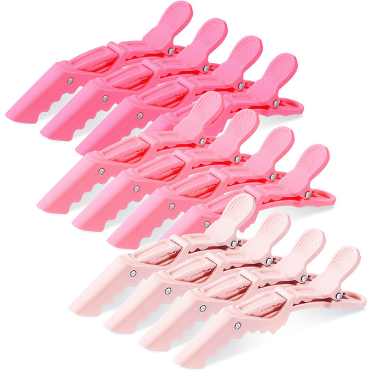 Havawish 12 Pcs Alligator Clips for Hair Styling Matte Alligator Hair Clips Crocodile Clips Hair Sectioning Clips for Women Hair Styling(Pink)