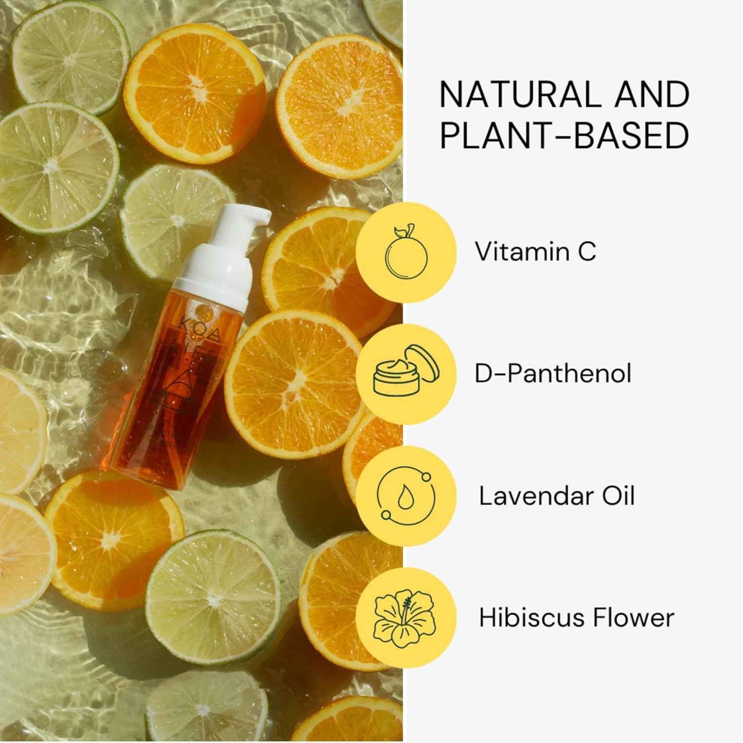 KOA LIFE Vit-C Brightening Facial Cleanser XL - Vitamin C Facial Wash, Skin Illuminating Face Wash, Gentle Foam Cleanser, Vegan - 3.38 Fl Oz