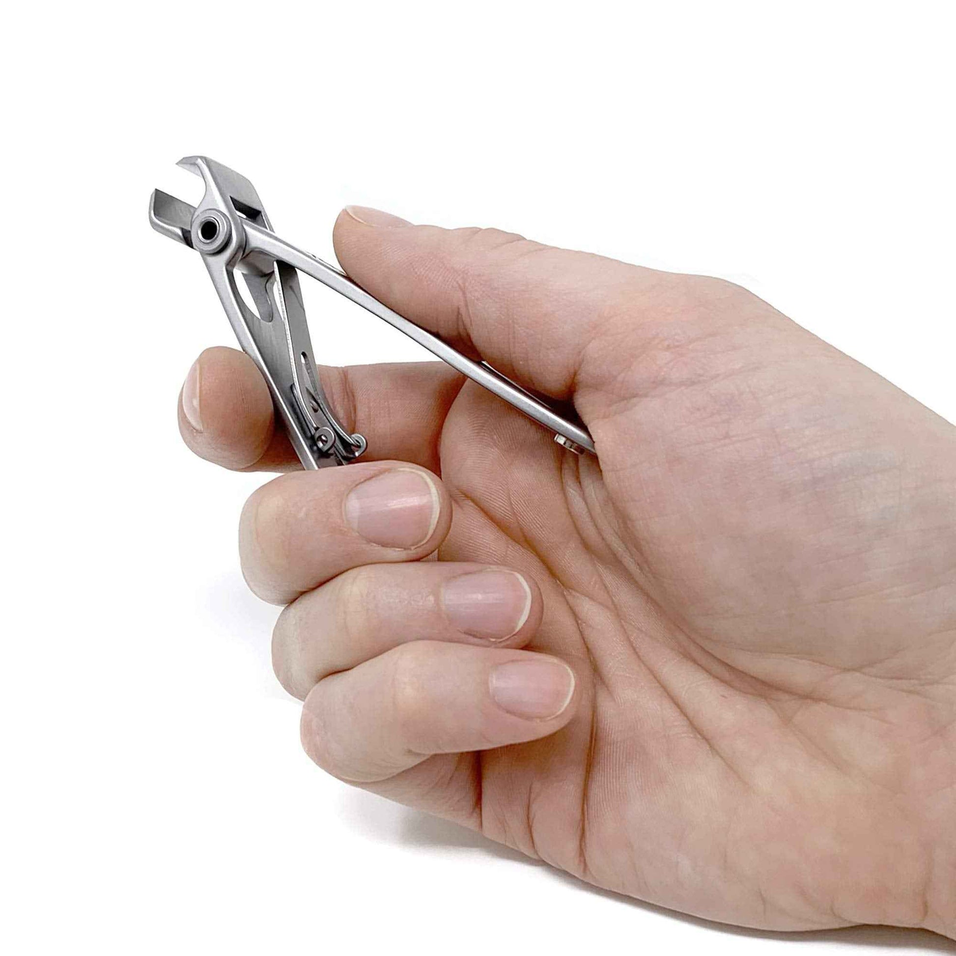 KOHM Nail Clippers + Ingrown Toenail Clippers for Thick Nails - Heavy Duty, Wide Mouth Professional Fingernail and Toenail Clippers for Men, Women & Seniors, Silver