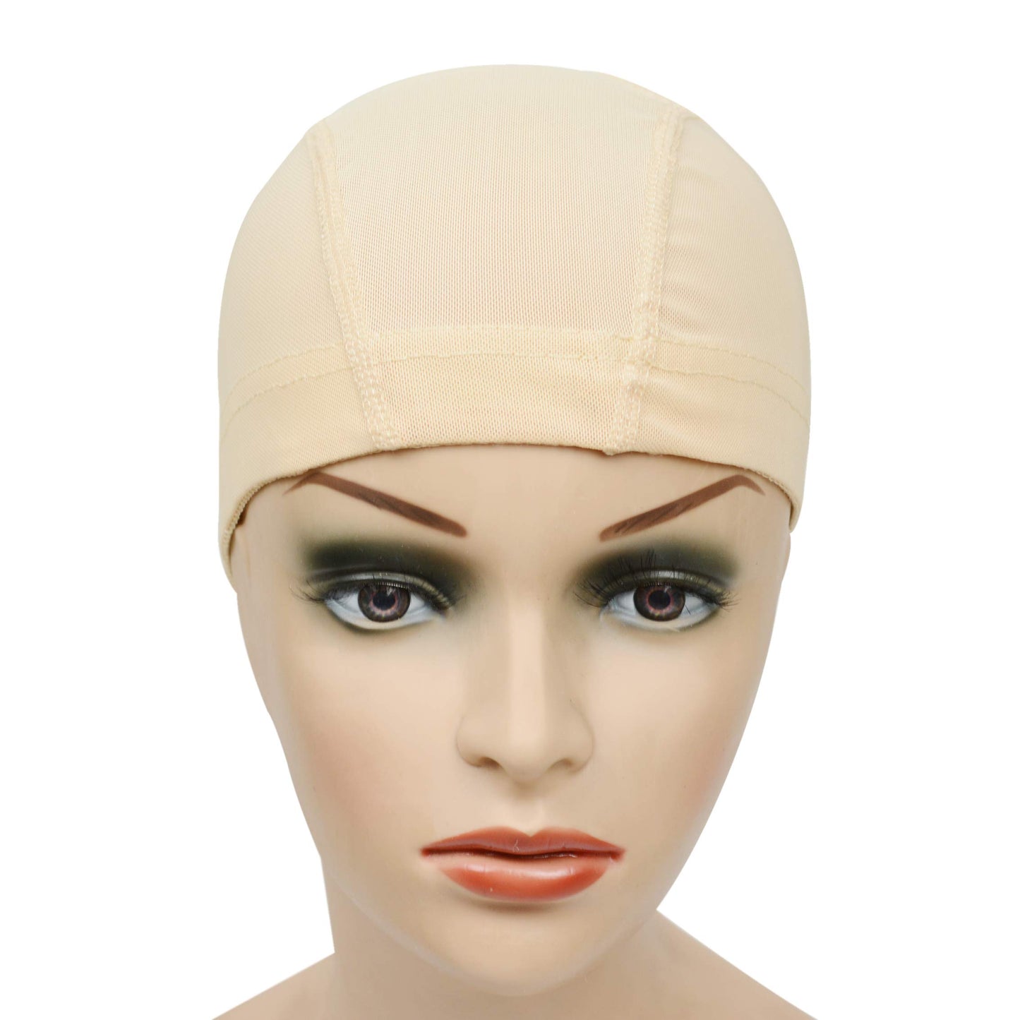 YANTAISIYU 5 Pcs/Lot Blonde Wig Caps Mesh Cap with Wide Elastic Band Stretchable Hairnets Wig Cap for Making Wig Mesh Dome Cap for Wigs (Mesh Cap S)