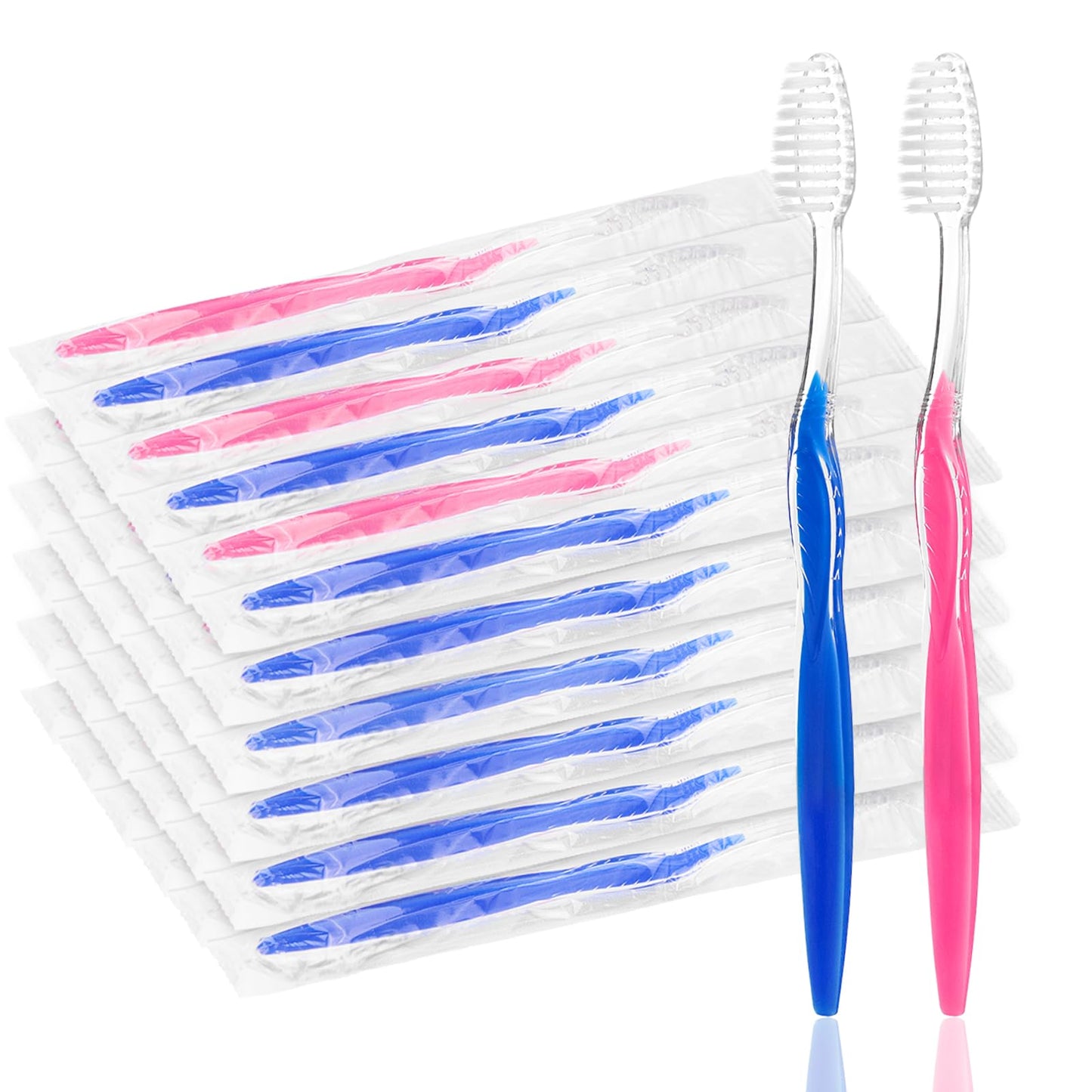 HQSLsund 200 pcs Prepasted Disposable Toothbrushes Bulk Individually Wrapped Pre Pasted Soft Bristle Tooth Brush Set Travel Toothbrushes for Homeless Gift Hotel Camping Travel