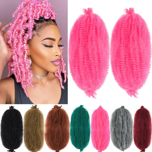 Marley Hair Wrapping Hair for Soft Locs 16 Inch Cuban Twist Hair Pre Fluffed Spring Twist Hair for Distressed Butterfly Locs Crochet Hair 8 Packs Afro Twist Hair Kinky Twist Hair for Braiding #1B