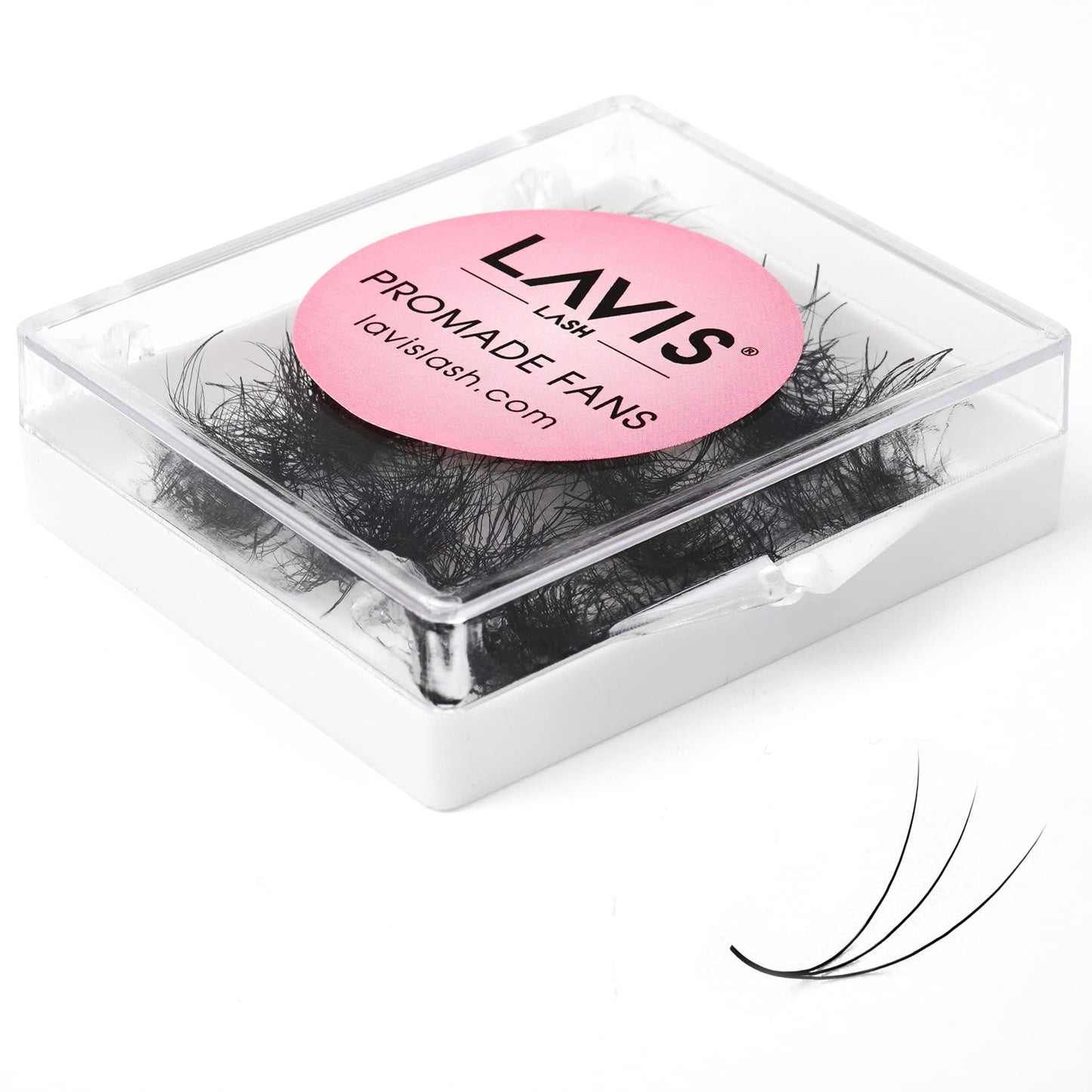 LAVISLASH 500 Promade Fans Eyelash Extension | Handmade Loose Volume Lash | Mutiple Options 3D-8D/10D/12D/14D/16D Fans | 0.03/0.05/0.07mm Thickness | C/CC/D Curl | 8-16mm Length(3D-0.07-D-12mm)